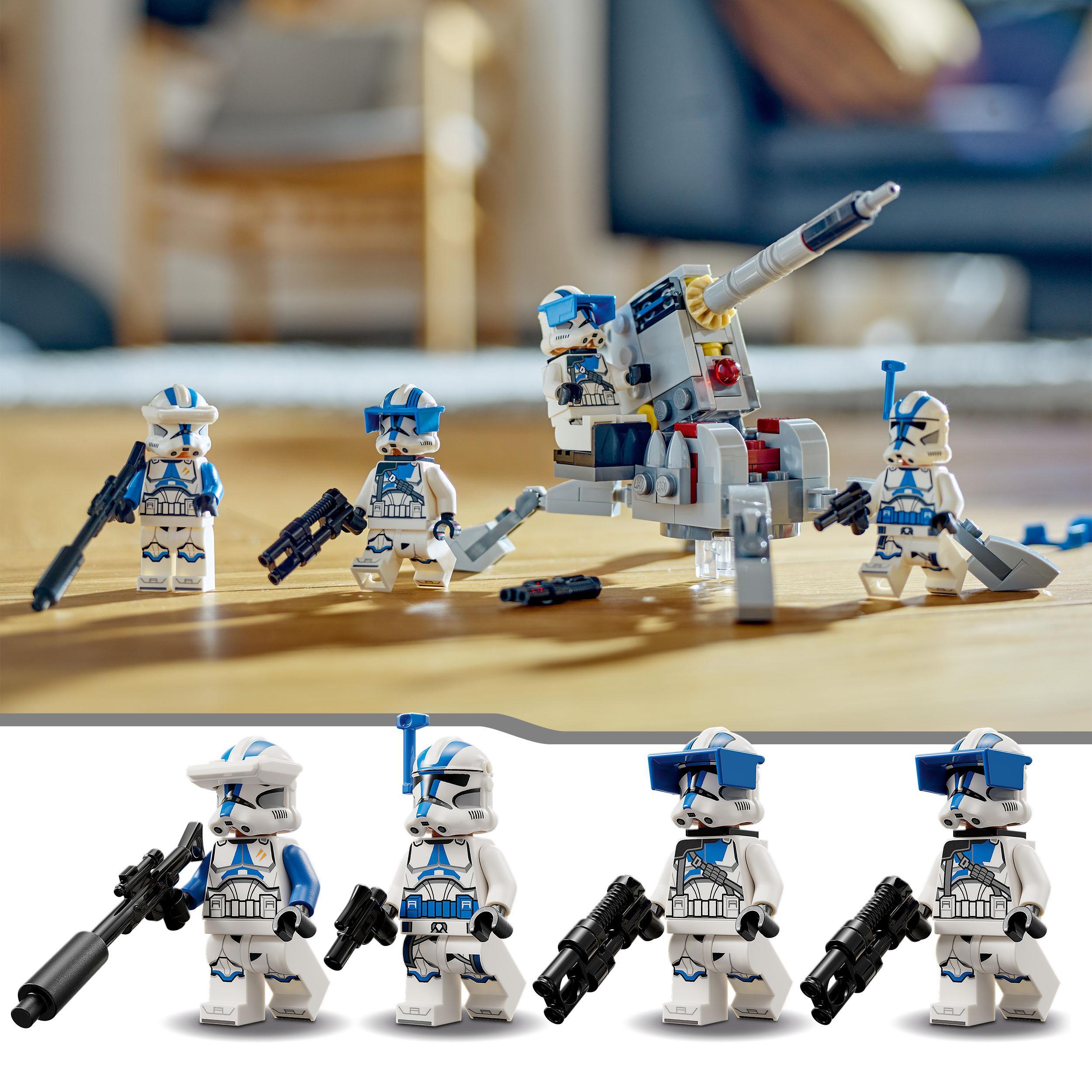 Lego star wars 75345 battle pack clone troopers legione 501, modellino da costruire con cannone giocattolo av-7 e 4 personaggi - LEGO® Star Wars™, Star Wars