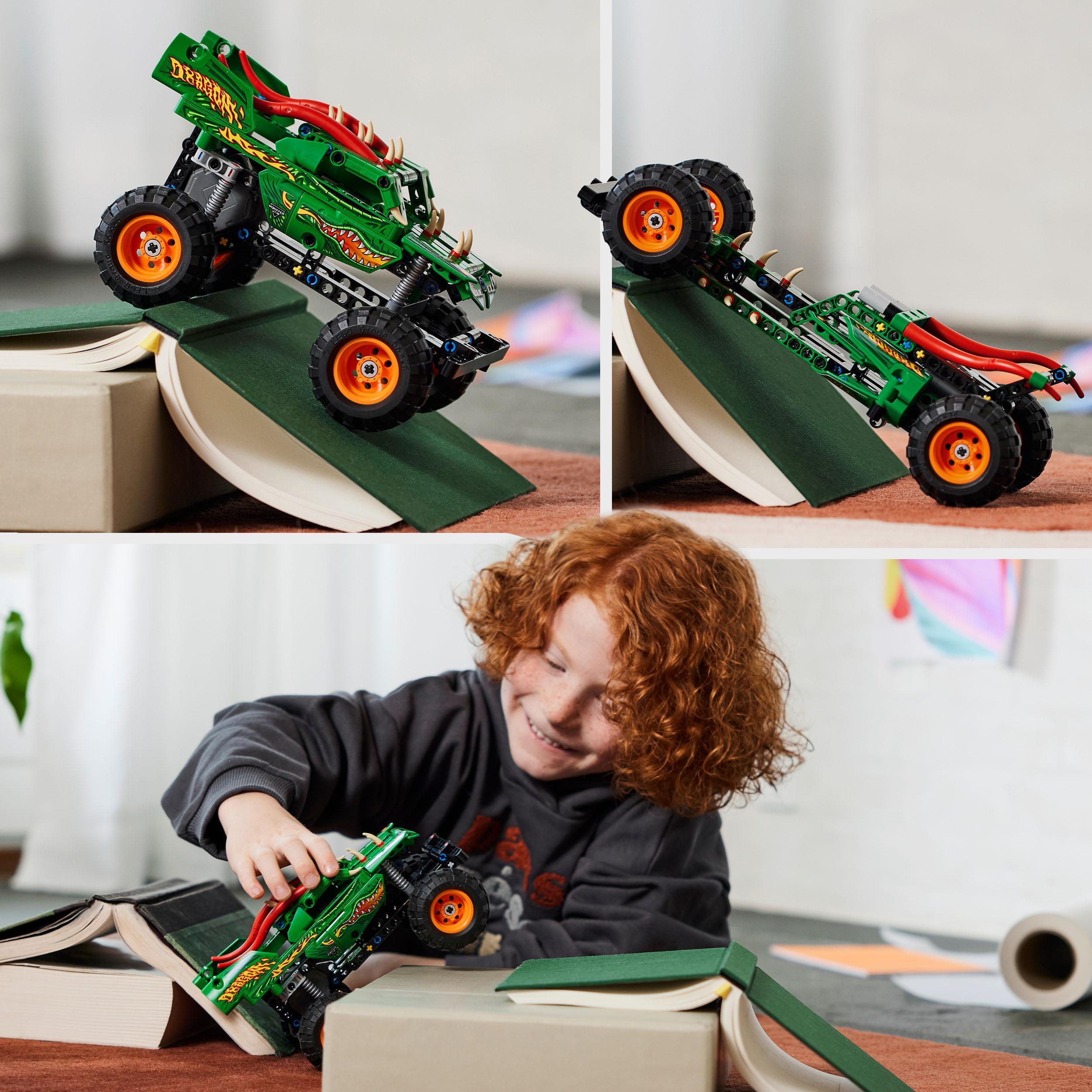 Lego technic 42149 monster jam dragon, set 2 in 1 con pull-back, auto offroad monster truck e macchina giocattolo buggy - LEGO TECHNIC