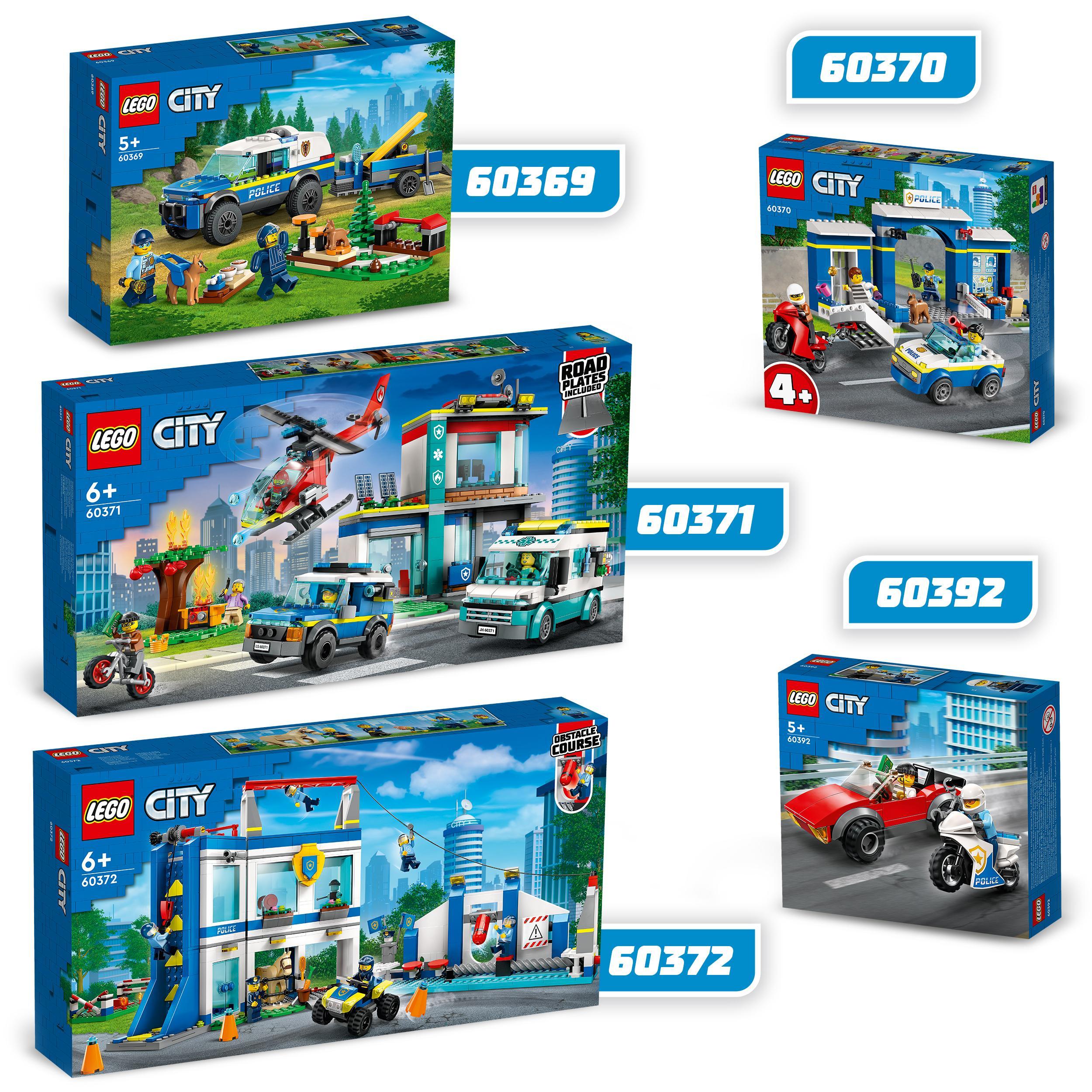 Lego city 60371 quartier generale veicoli d’emergenza con elicottero, ambulanza, macchina polizia, moto giocattolo e minifigure - LEGO CITY