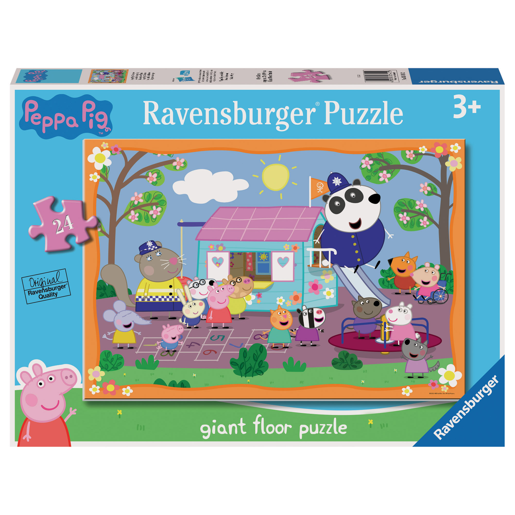 Ravensburger - puzzle peppa pig club house, collezione 24 giant pavimento, 24 pezzi, età raccomandata 3+ anni - PEPPA PIG, RAVENSBURGER