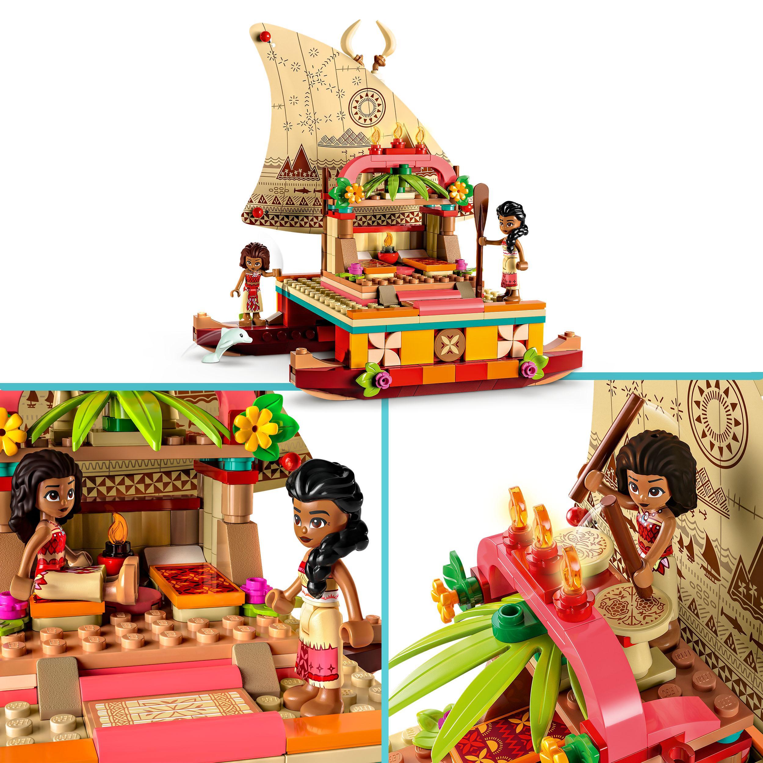 Lego disney princess 43210 la barca a vela di vaiana con mini bamboline e delfino, giocattolo creativo per bambine e bambini 6+ - DISNEY PRINCESS, Lego