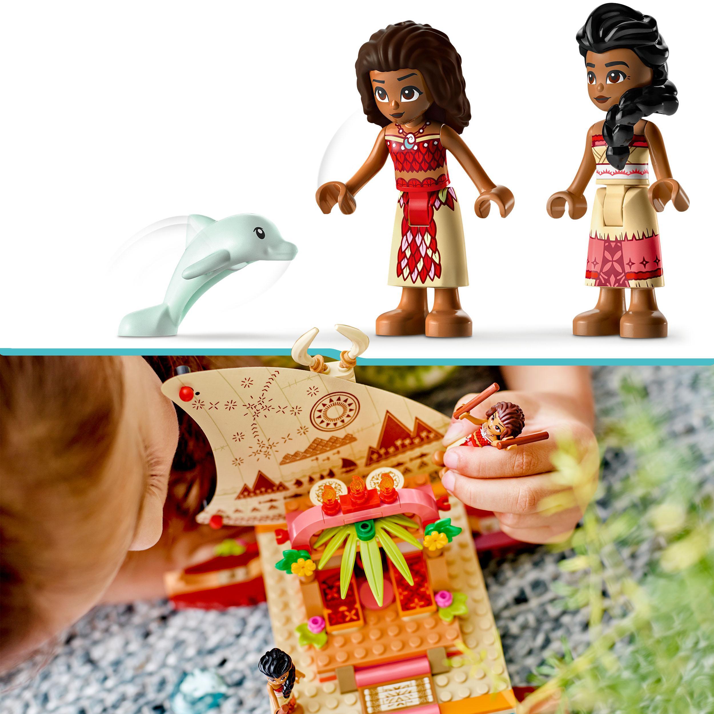 Lego disney princess 43210 la barca a vela di vaiana con mini bamboline e delfino, giocattolo creativo per bambine e bambini 6+ - DISNEY PRINCESS, Lego