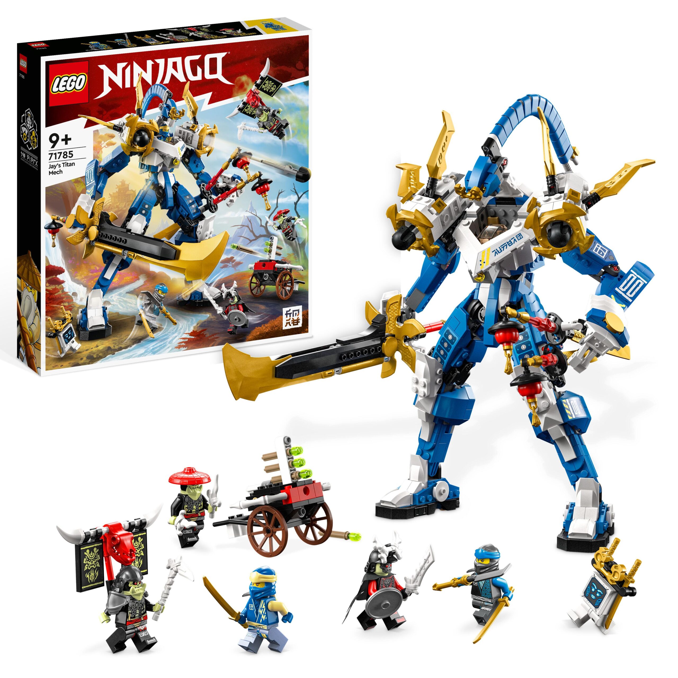 Lego ninjago 71785 mech titano di jay, set 2023 con action figure, gioco da battaglia per bambini con 5 minifigure e carro - LEGO NINJAGO