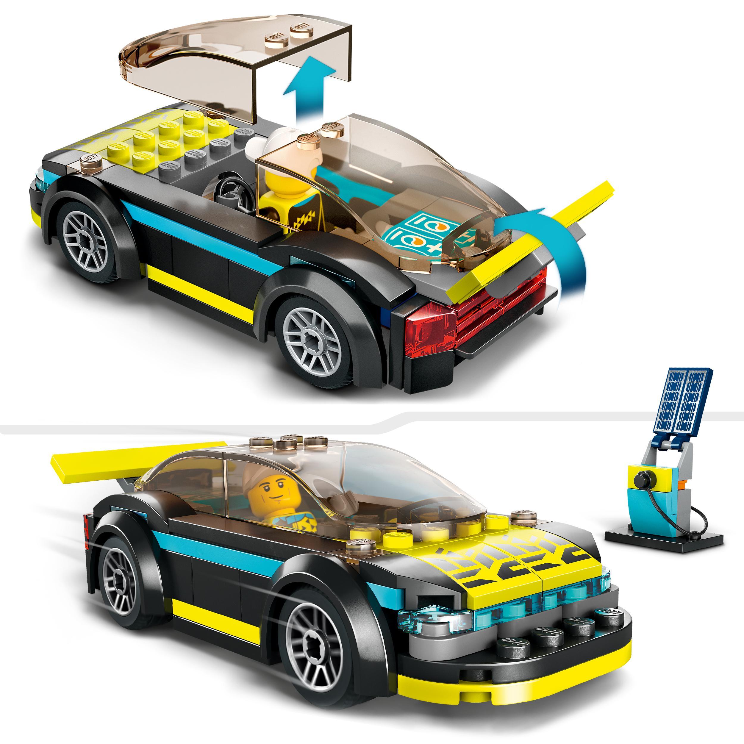 Lego city 60383 auto sportiva elettrica, macchina giocattolo per bambini dai 5 anni, set supercar con pilota da corsa - LEGO CITY