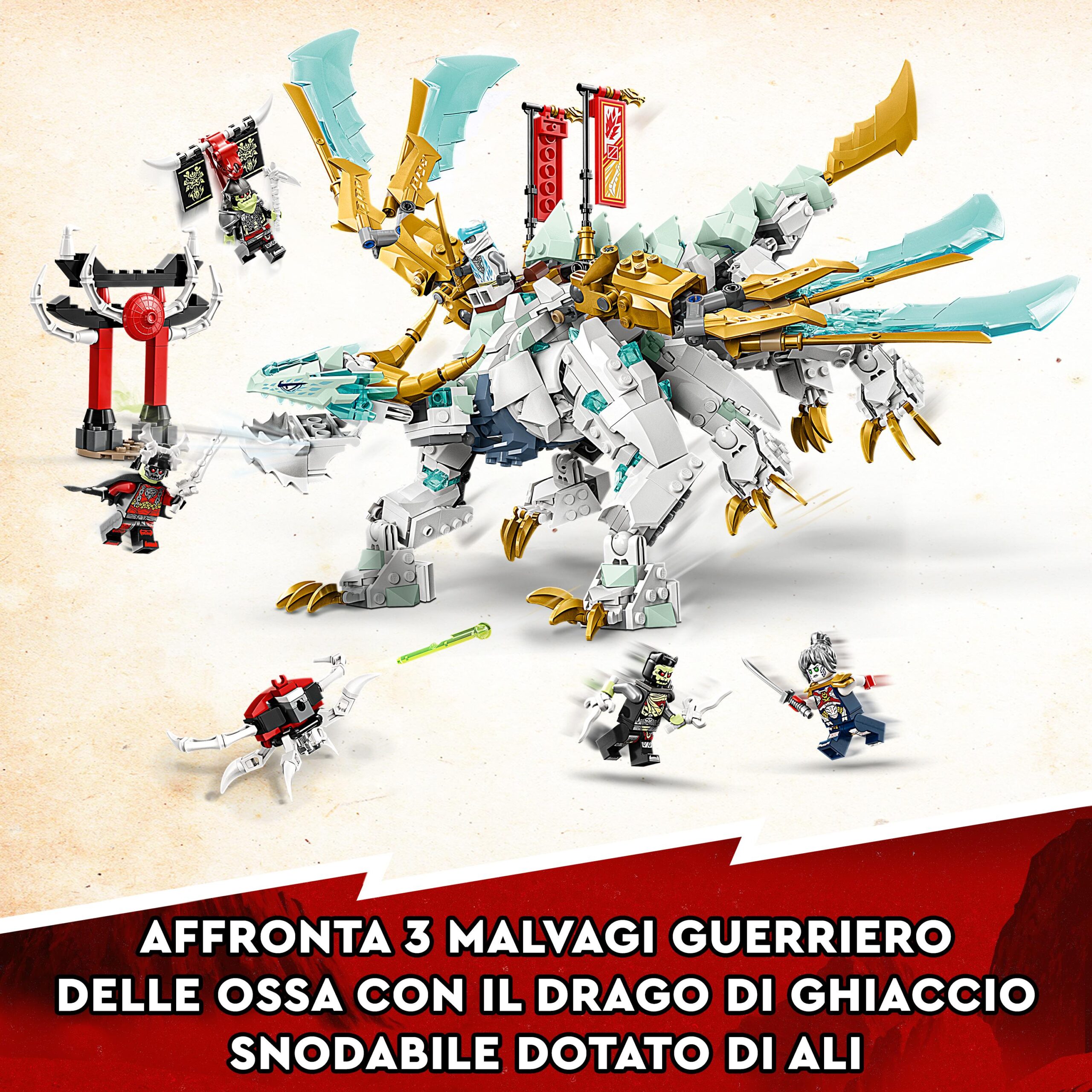 Lego ninjago 71786 drago di ghiaccio di zane 2in1 con drago giocattolo e guerriero action figure, kit modellismo per bambini - LEGO NINJAGO