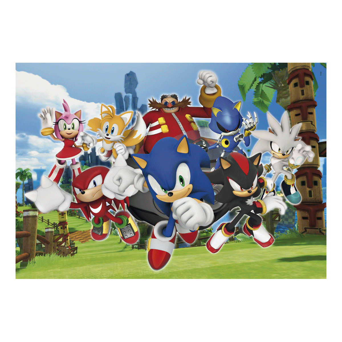 Clementoni - supercolor puzzle - sonic - 104 pezzi - 