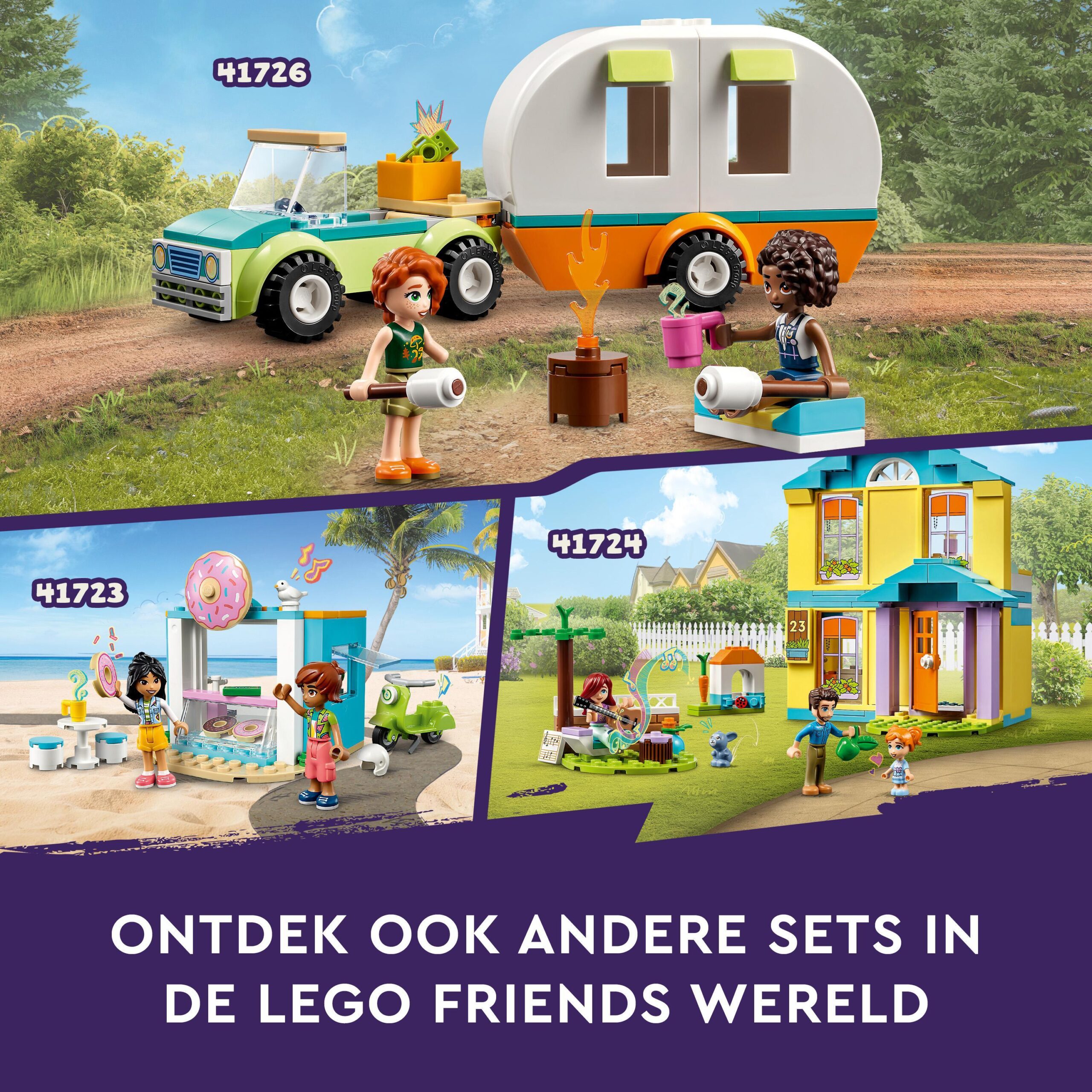 Lego friends 41726 vacanza in campeggio, camper giocattolo e macchina, giochi per bambina e bambino 4+ anni, idea regalo - LEGO FRIENDS