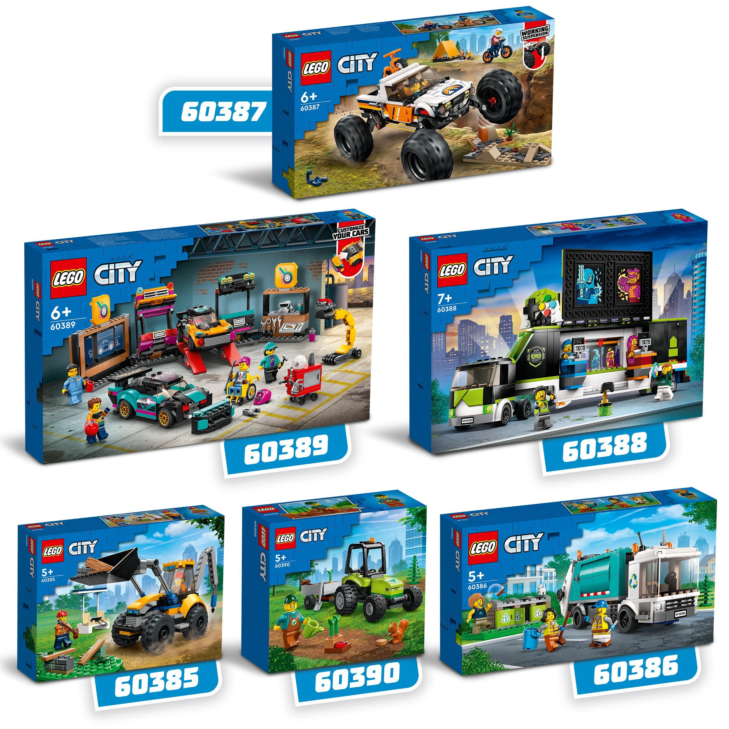 Lego city 60386 camion per il riciclaggio dei rifiuti, giocattolo con 3 bidoni raccolta differenziata, giochi educativi - LEGO CITY