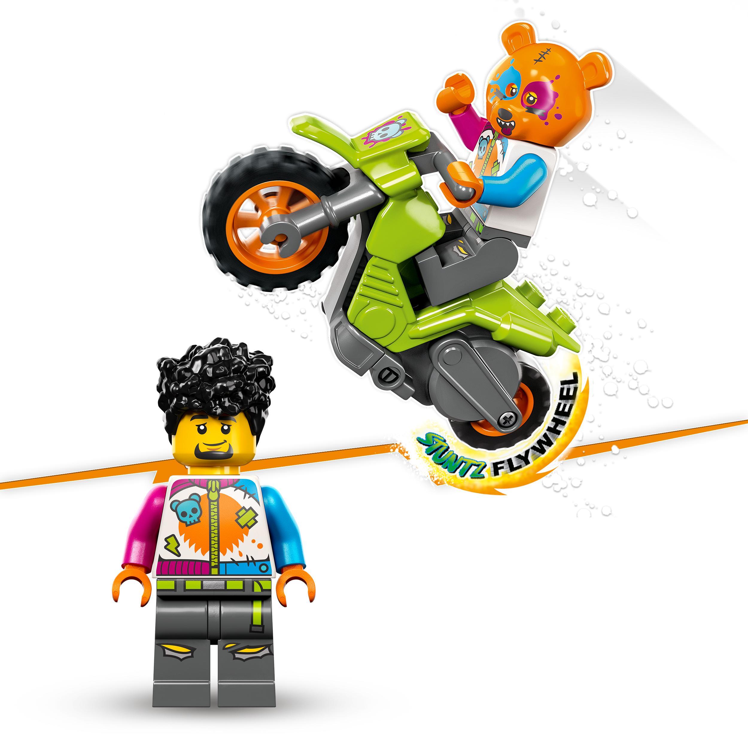Lego city stuntz 60356 stunt bike orso, moto giocattolo carica e vai per salti e acrobazie, giochi per bambini 5+, idee regalo - LEGO CITY