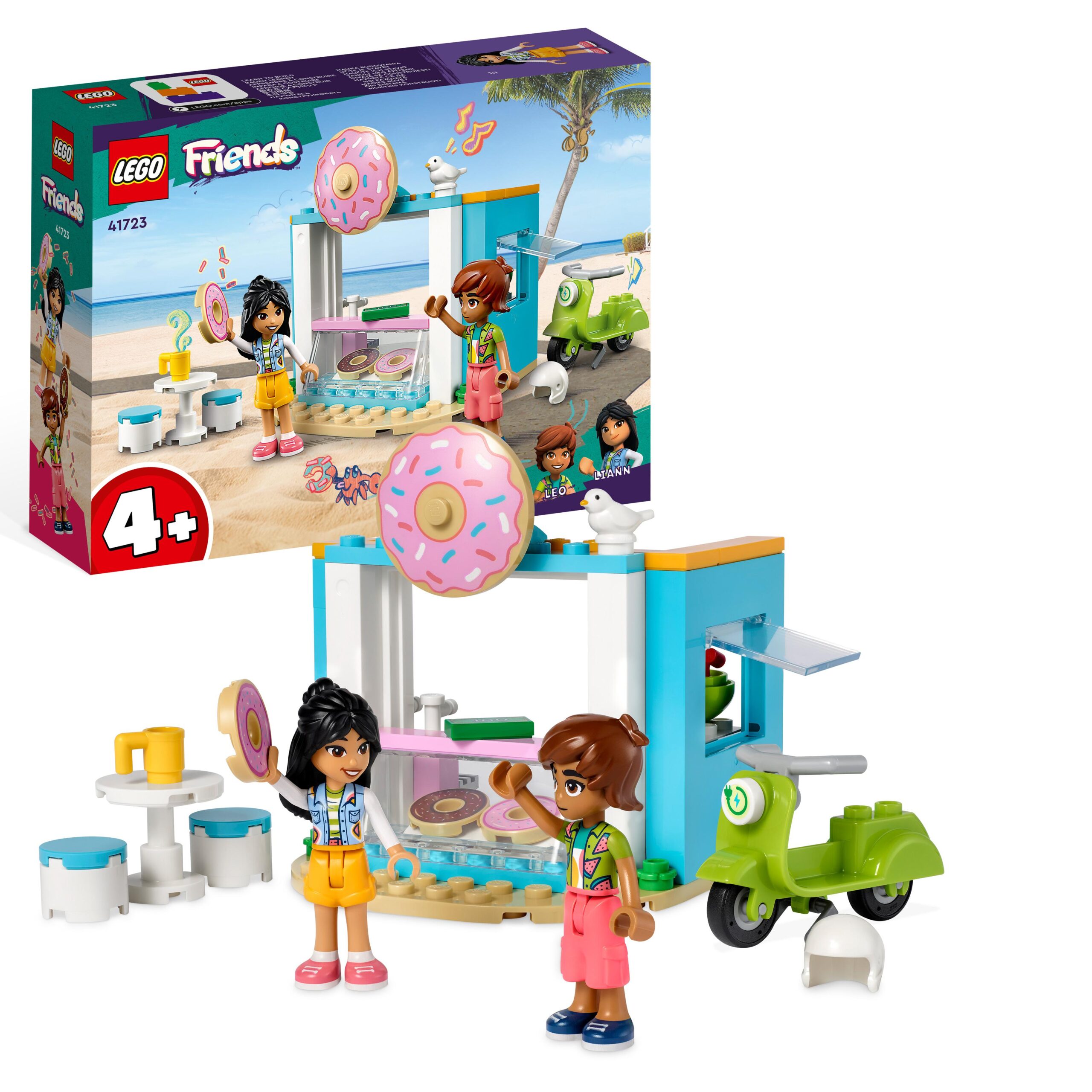 Lego friends 41723 negozio di ciambelle, giochi per bambini 4+ anni con  mini bamboline liann e leo e scooter, idea regalo - Toys Center
