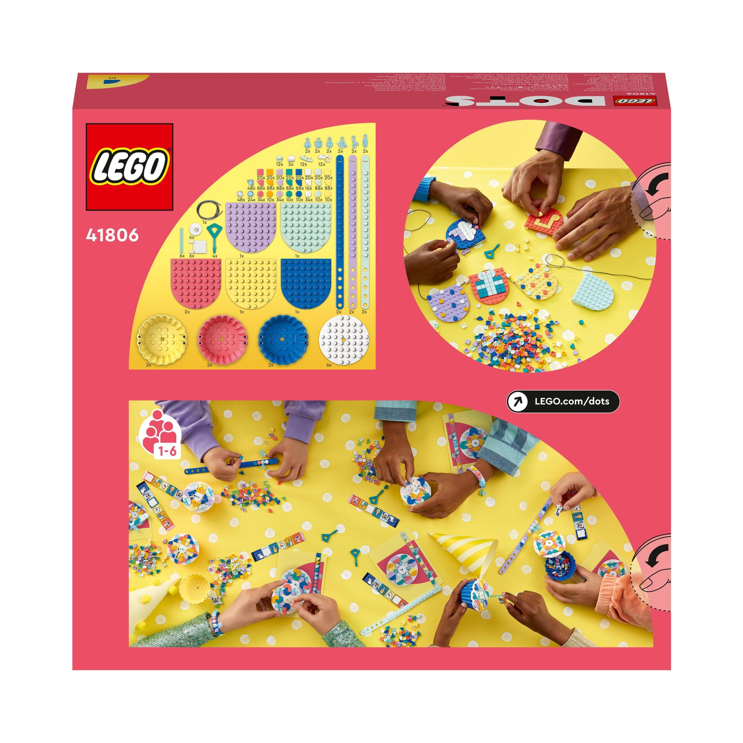 LEGO DOTS 41806 Grande Kit per le Feste, Giochi Festa Compleanno Bambini  Fai da Te con Cupcake, Braccialetti e Festoni - LEGO - DOTs - Set  mattoncini - Giocattoli