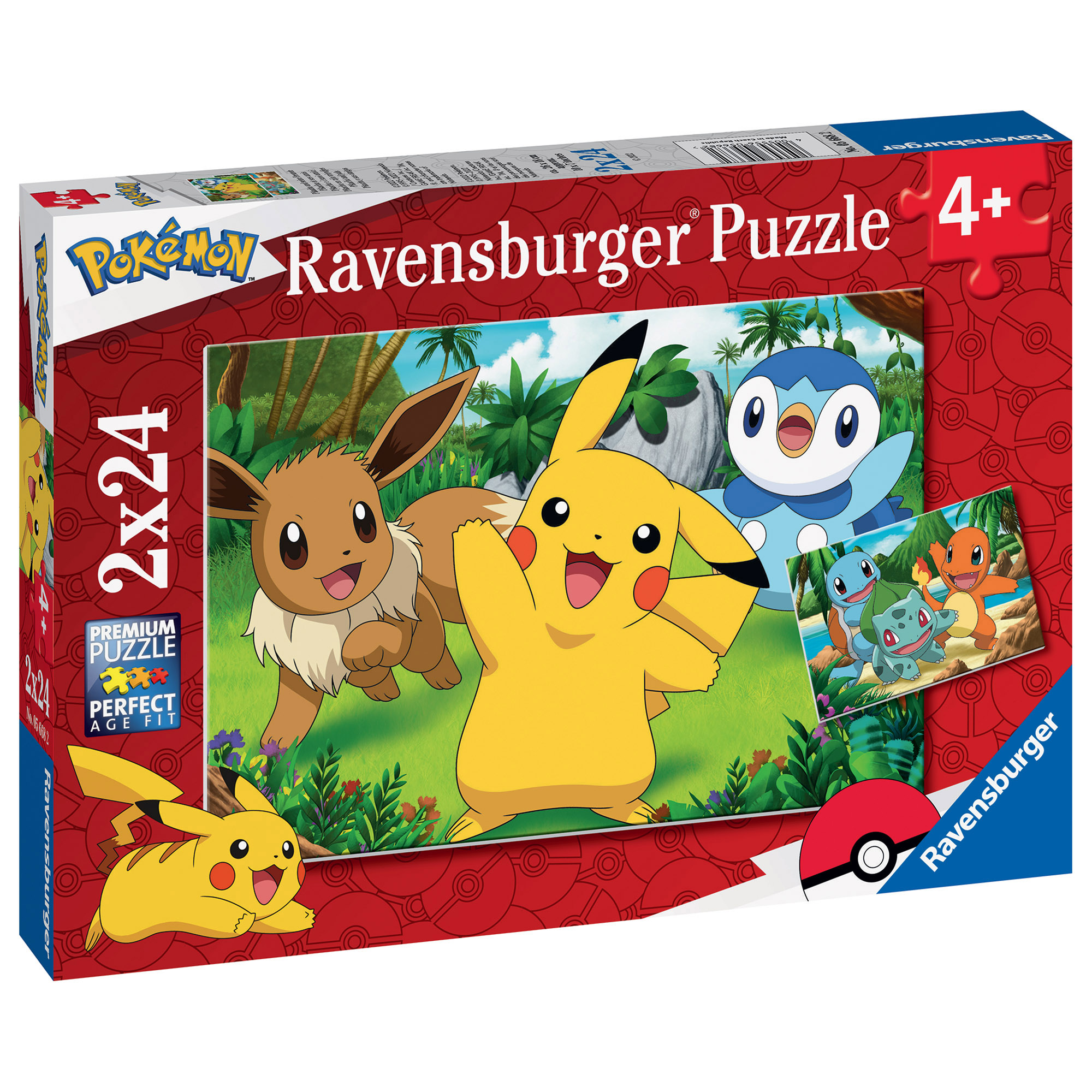 Ravensburger - puzzle pokémon, collezione 2x24, 2 puzzle da 24 pezzi, età raccomandata 4+ anni - 3751, RAVENSBURGER