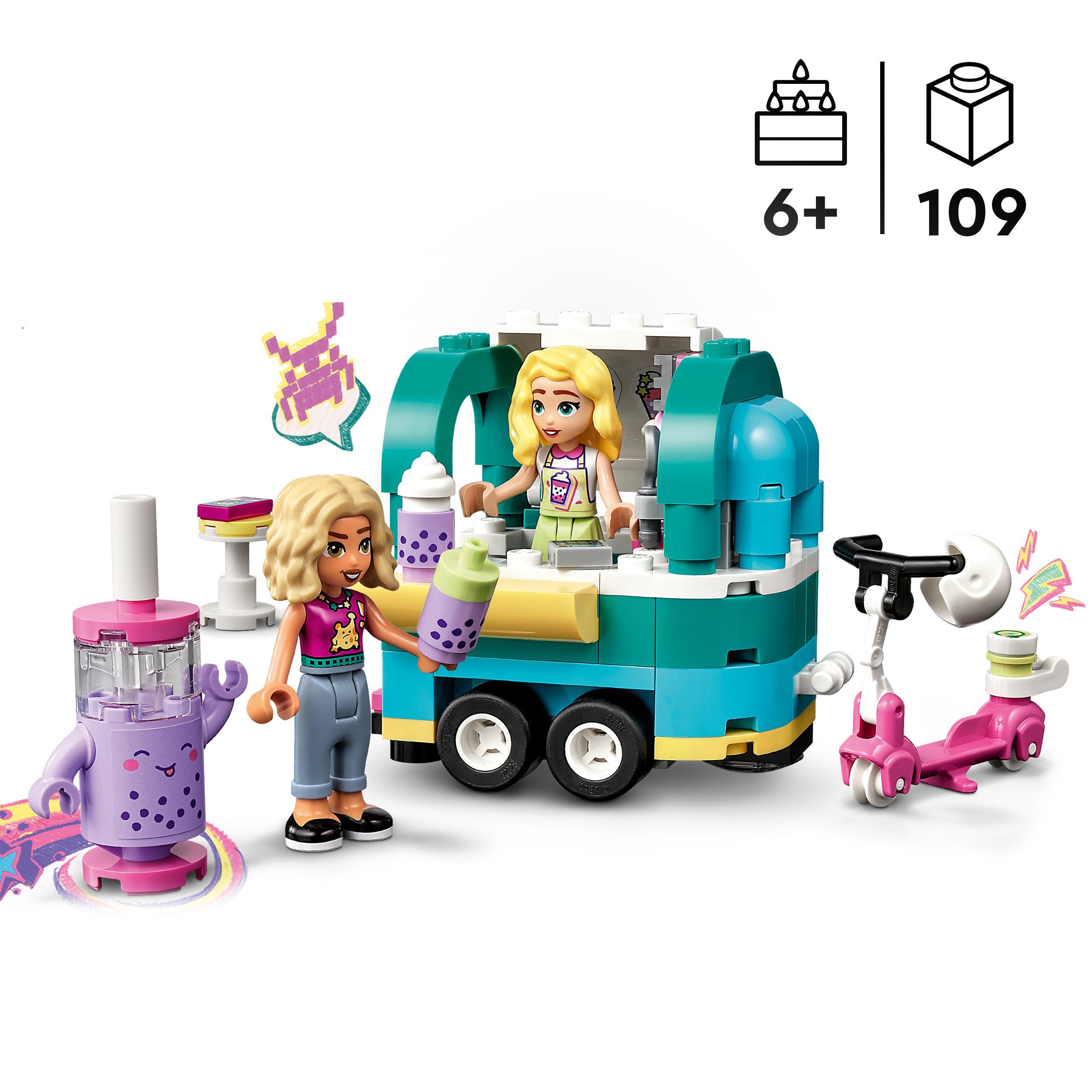 Lego friends 41733 negozio mobile di bubble tea, giocattolo per bambini 6+ con monopattino e mini bamboline nova e matilde - LEGO FRIENDS