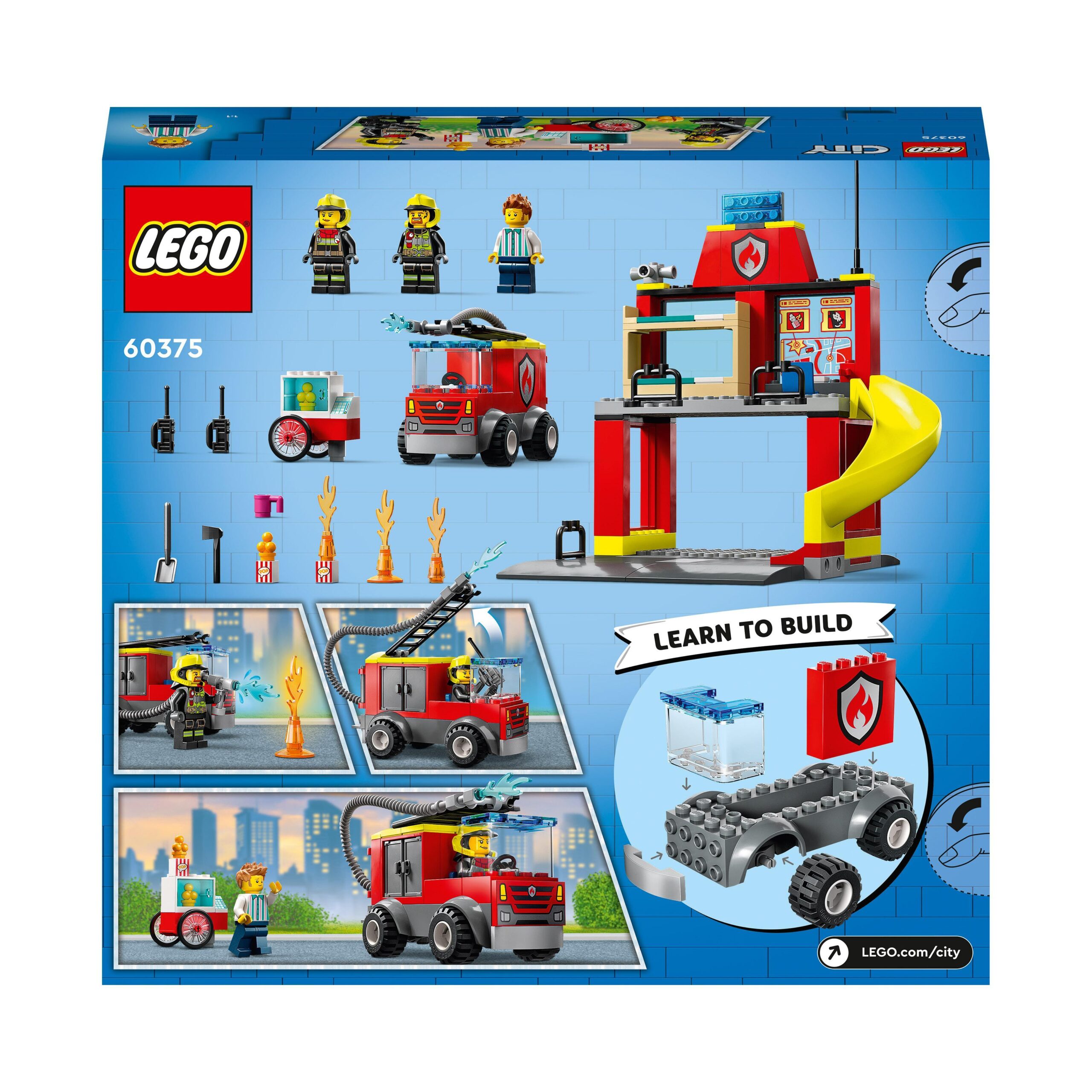 LEGO City Fire Caserma dei Pompieri e Autopompa con Camion Giocattolo dei  Vigili del Fuoco, Giochi per Bambini e Bambine dai 4 Anni, Idee Regalo  60375 : : Giochi e giocattoli