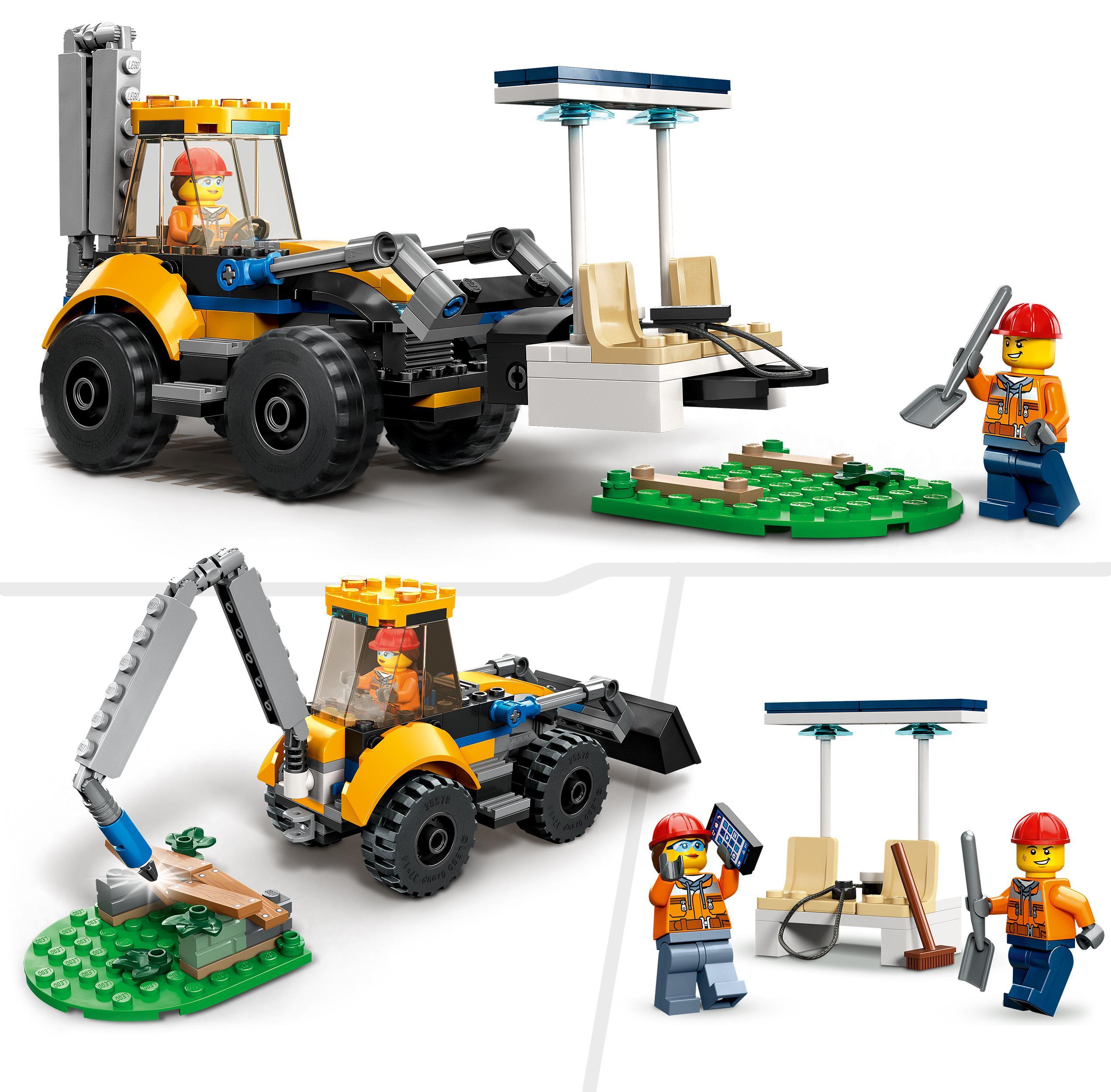 Lego city 60385 scavatrice per costruzioni, escavatore giocattolo con minifigure, giochi per bambini e bambine, idea regalo - LEGO CITY