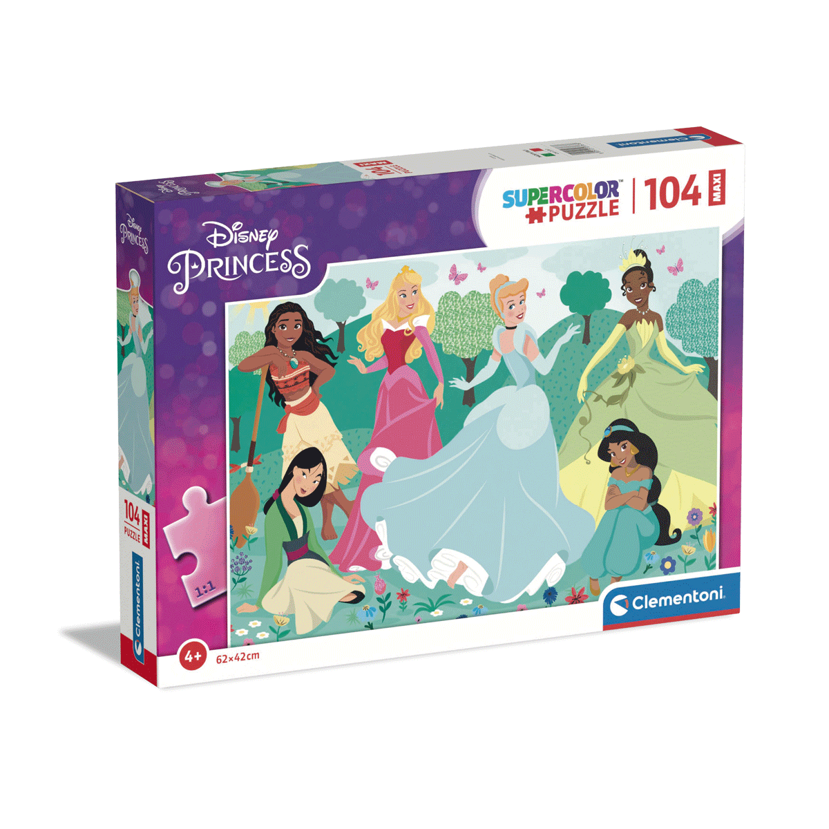 Clementoni - supercolor puzzle disney princess - 104 maxi pezzi - DISNEY PRINCESS
