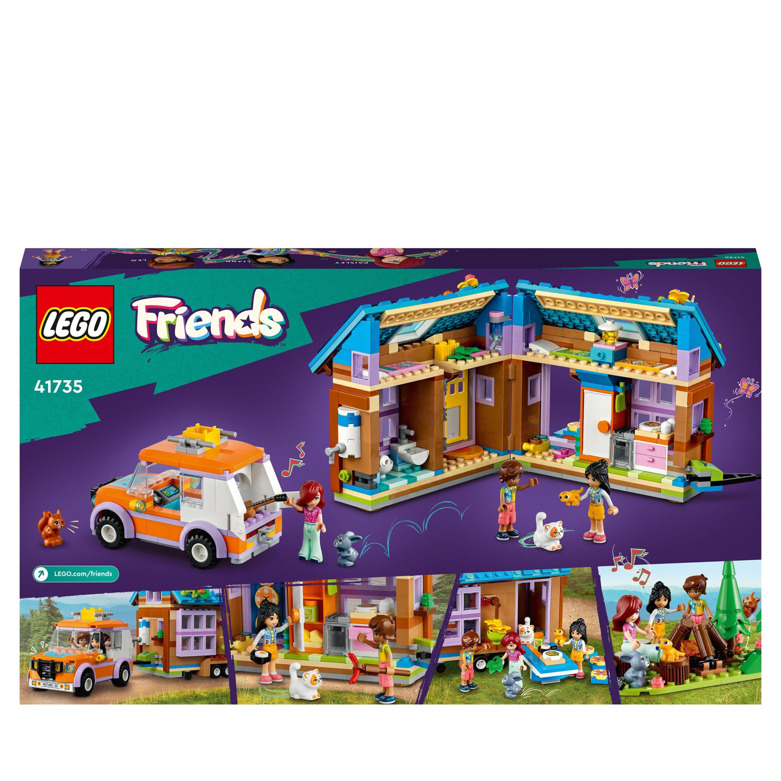 Lego friends 41735 casetta mobile, roulotte con macchina giocattolo, mini bamboline leo e liann, giochi per bambini, idea regalo - LEGO FRIENDS