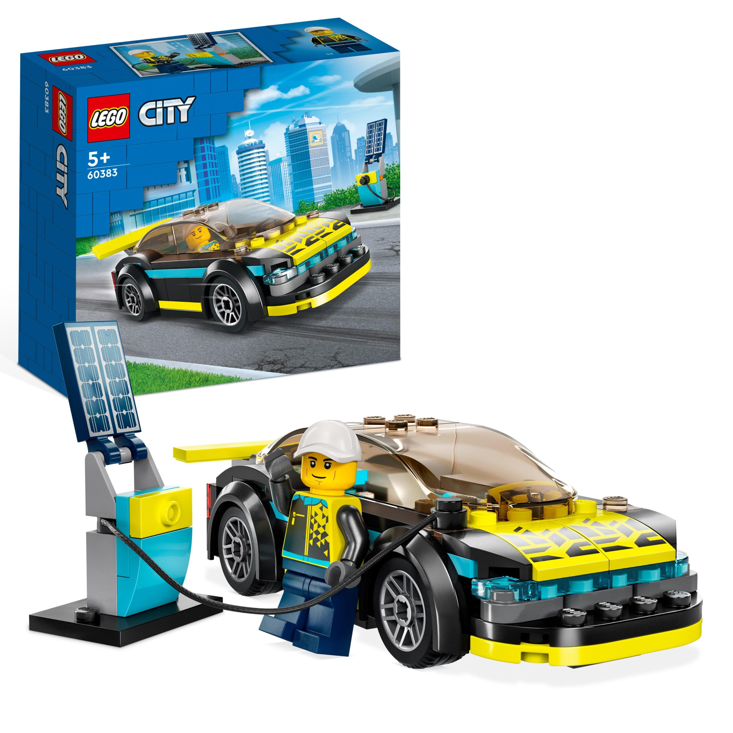 Lego city 60383 auto sportiva elettrica, macchina giocattolo per bambini  dai 5 anni, set supercar con pilota da corsa - Toys Center