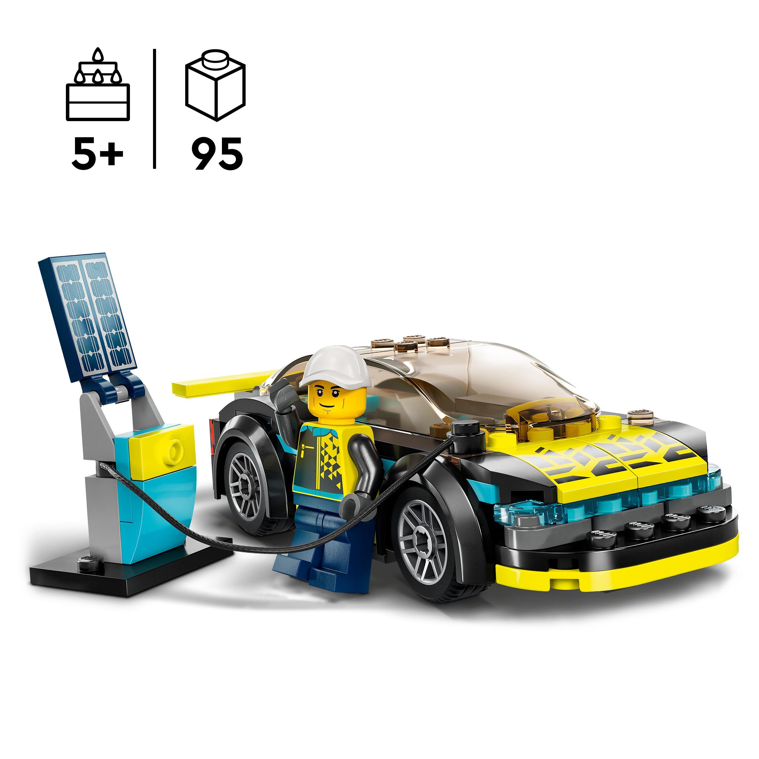 Lego city 60383 auto sportiva elettrica, macchina giocattolo per bambini dai 5 anni, set supercar con pilota da corsa - LEGO CITY