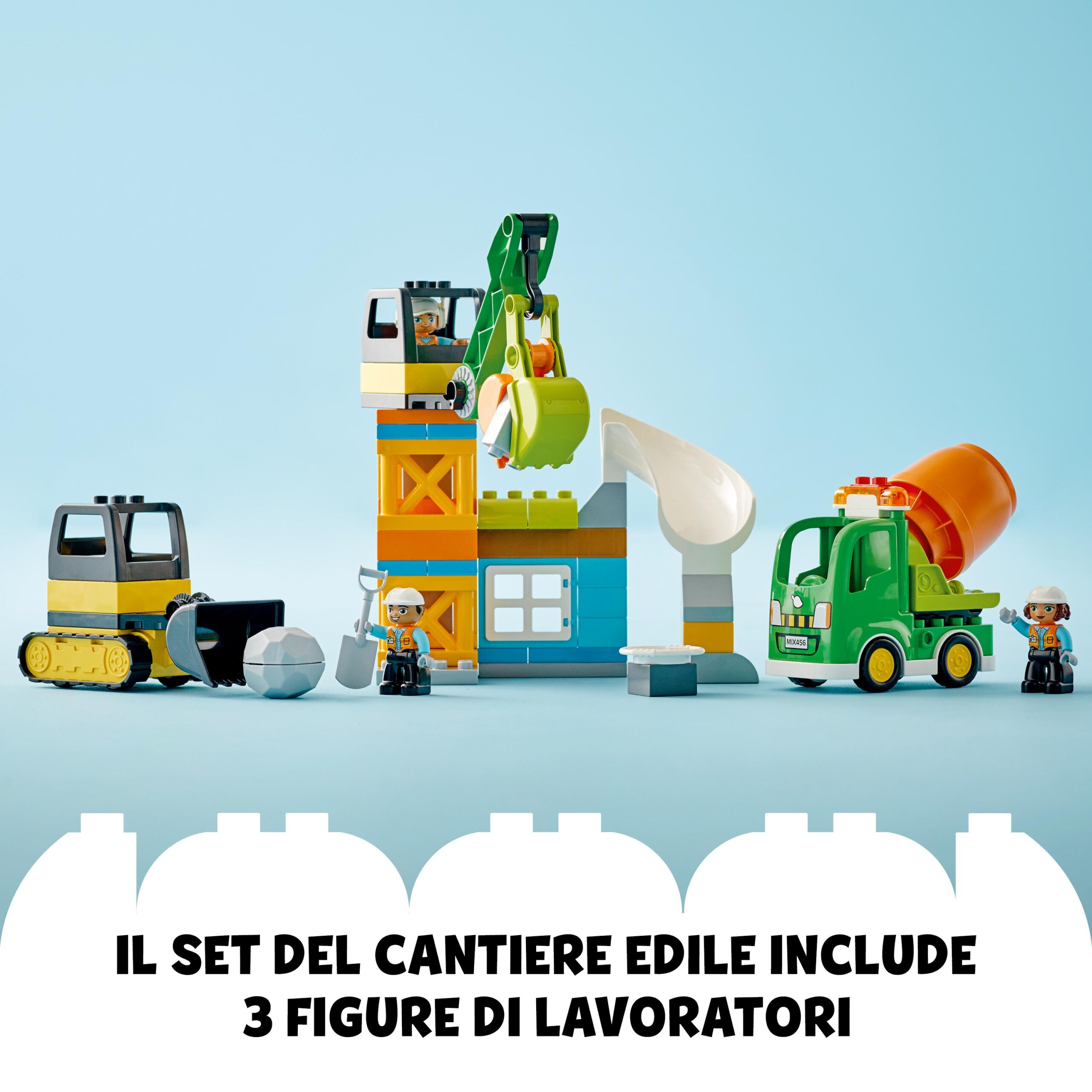 Lego duplo town 10990 cantiere edile con bulldozer, betoniera e gru giocattolo, giocattoli per bambini con mattoncini grandi - LEGO DUPLO
