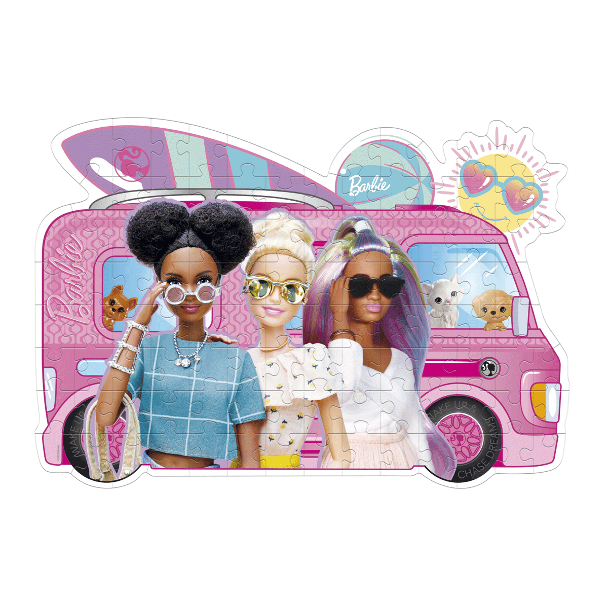Clementoni - supercolor puzzle - puzzle shaped barbie - 104 pezzi - 