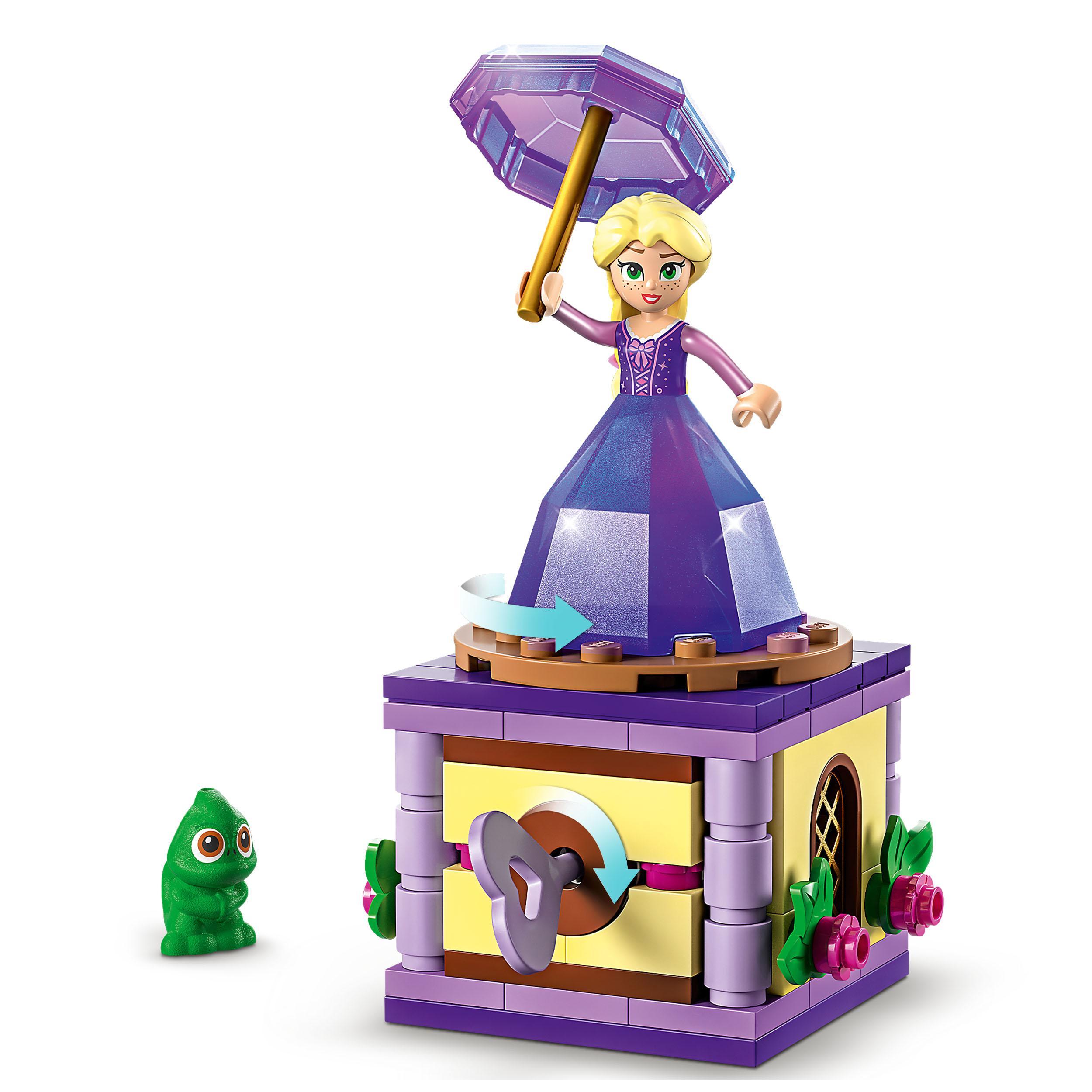 Lego disney princess 43214 rapunzel rotante, giocattolo da costruire con mini bambolina in abito di diamante, giochi bambini - DISNEY PRINCESS, Lego