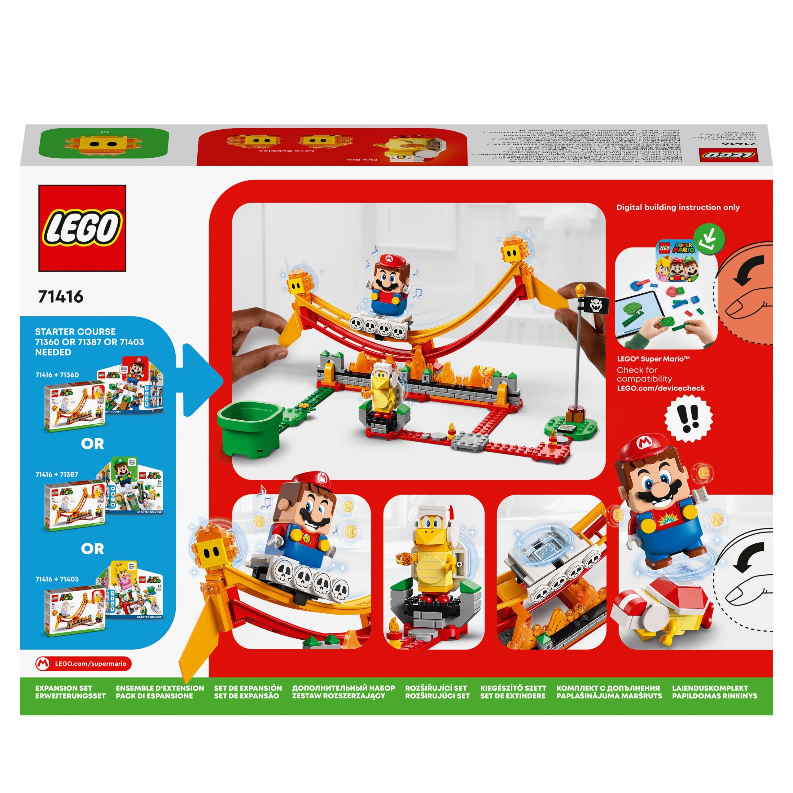 Lego super mario 71416 pack di espansione giro sull’onda lavica con figure di fuoco bros e 2 fiammetti, gioco da collezione - LEGO® Super Mario™, Super Mario