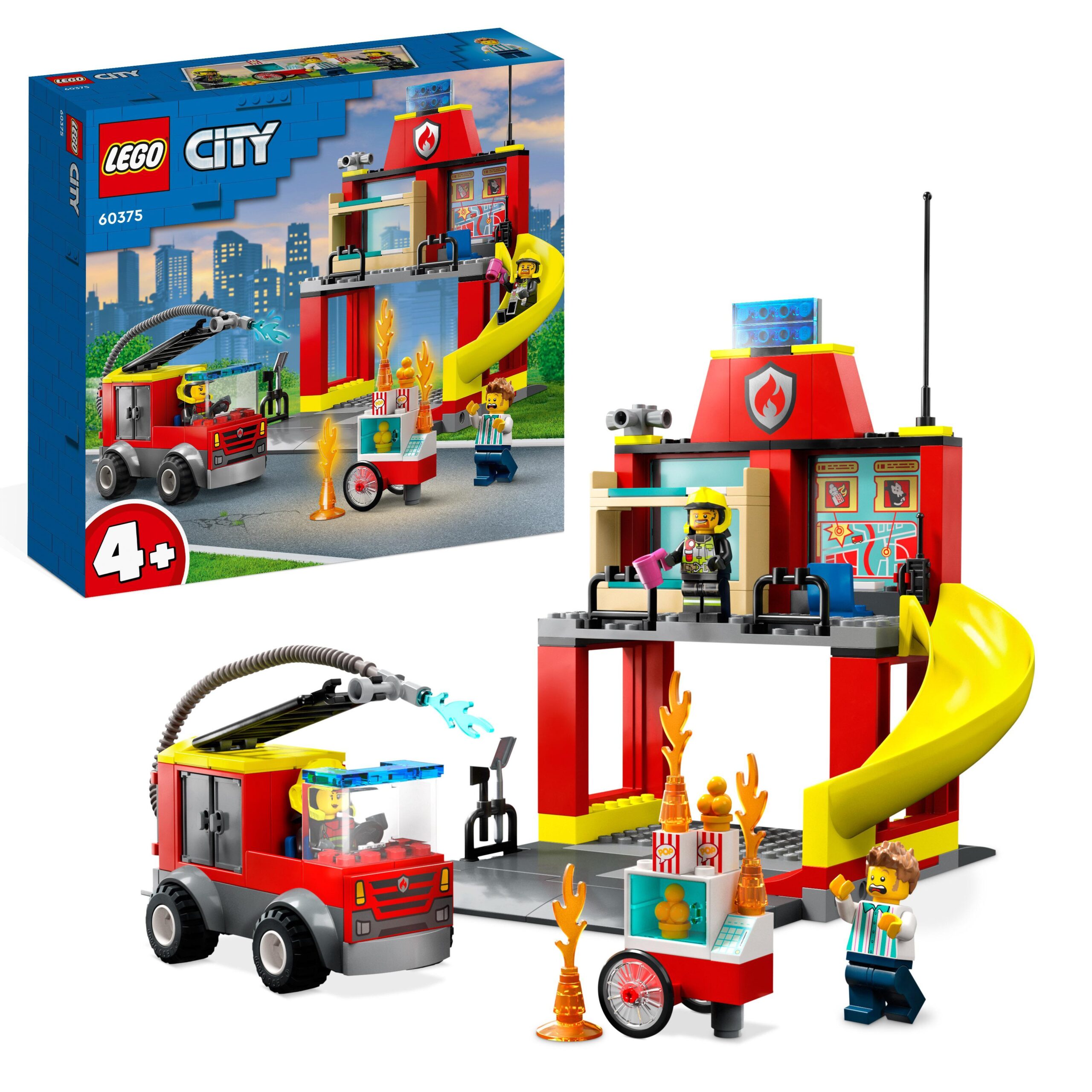 Lego city fire 60375 caserma dei pompieri e autopompa, camion giocattolo  dei vigili del fuoco, giochi per bambini, idee regalo - Toys Center