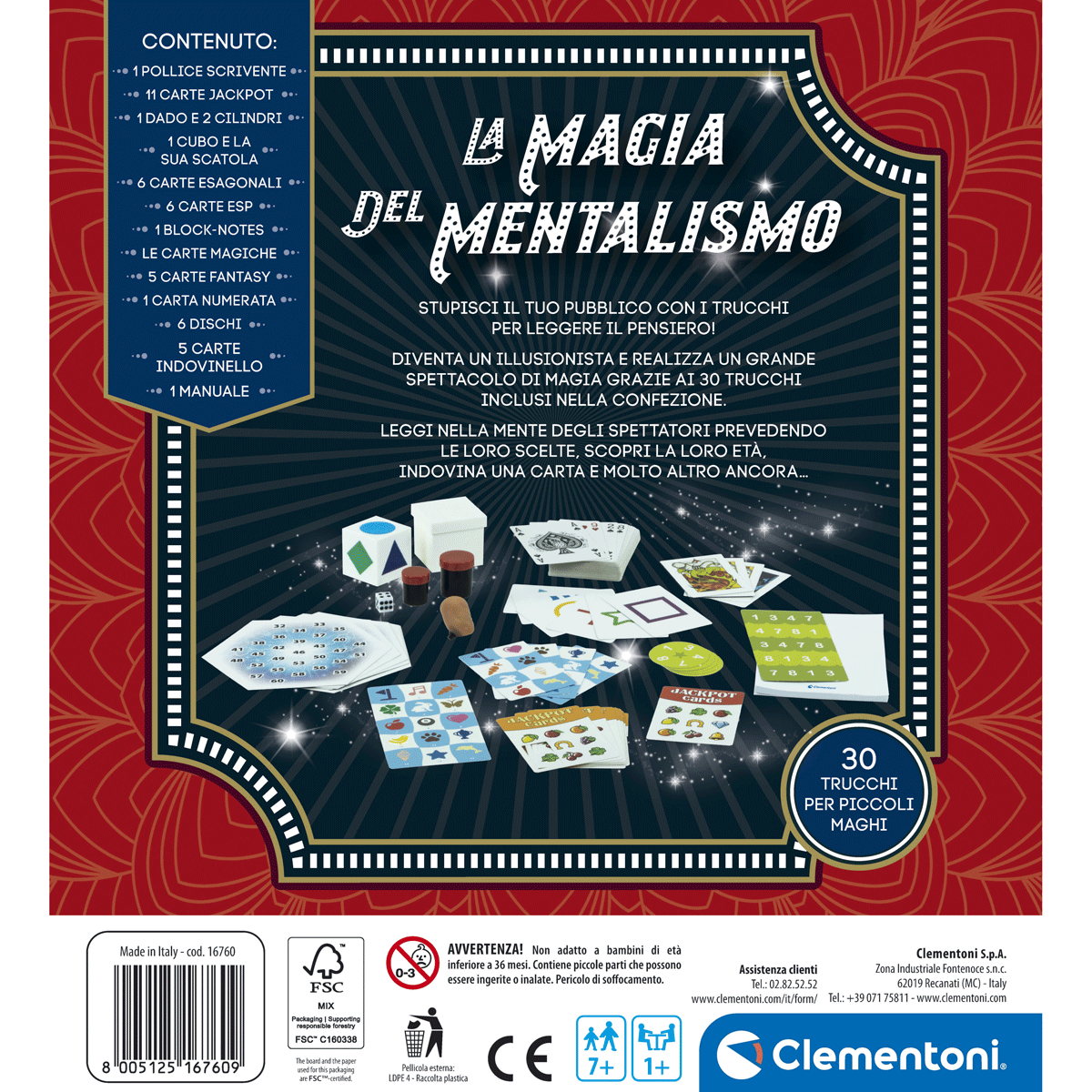 Clementoni - la magia del mentalismo, gioco di magia per bambini - 