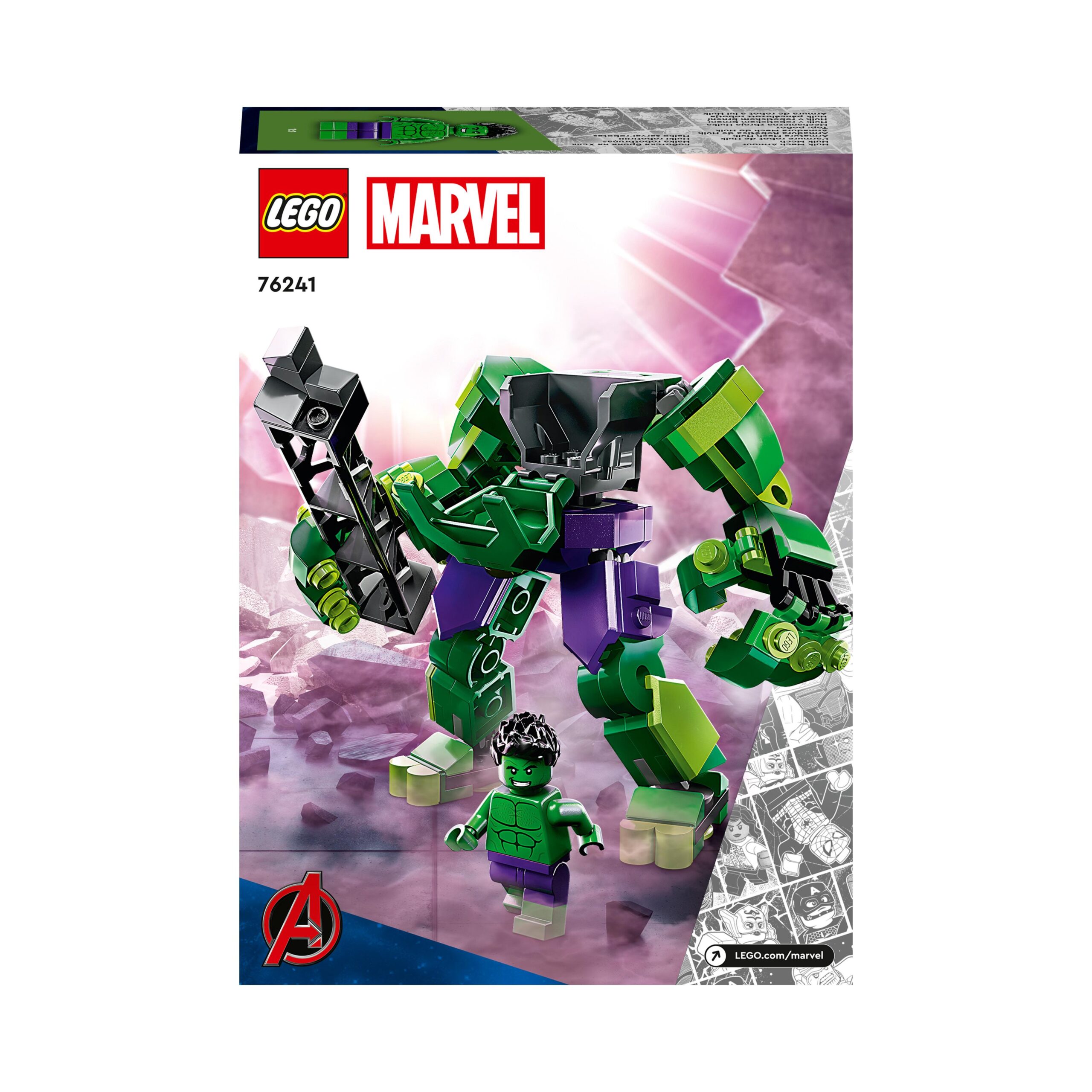 Lego marvel 76241 armatura mech hulk, set action figure supereroe avengers, giochi per bambini dai 6 anni, idea regalo - LEGO SUPER HEROES, Avengers