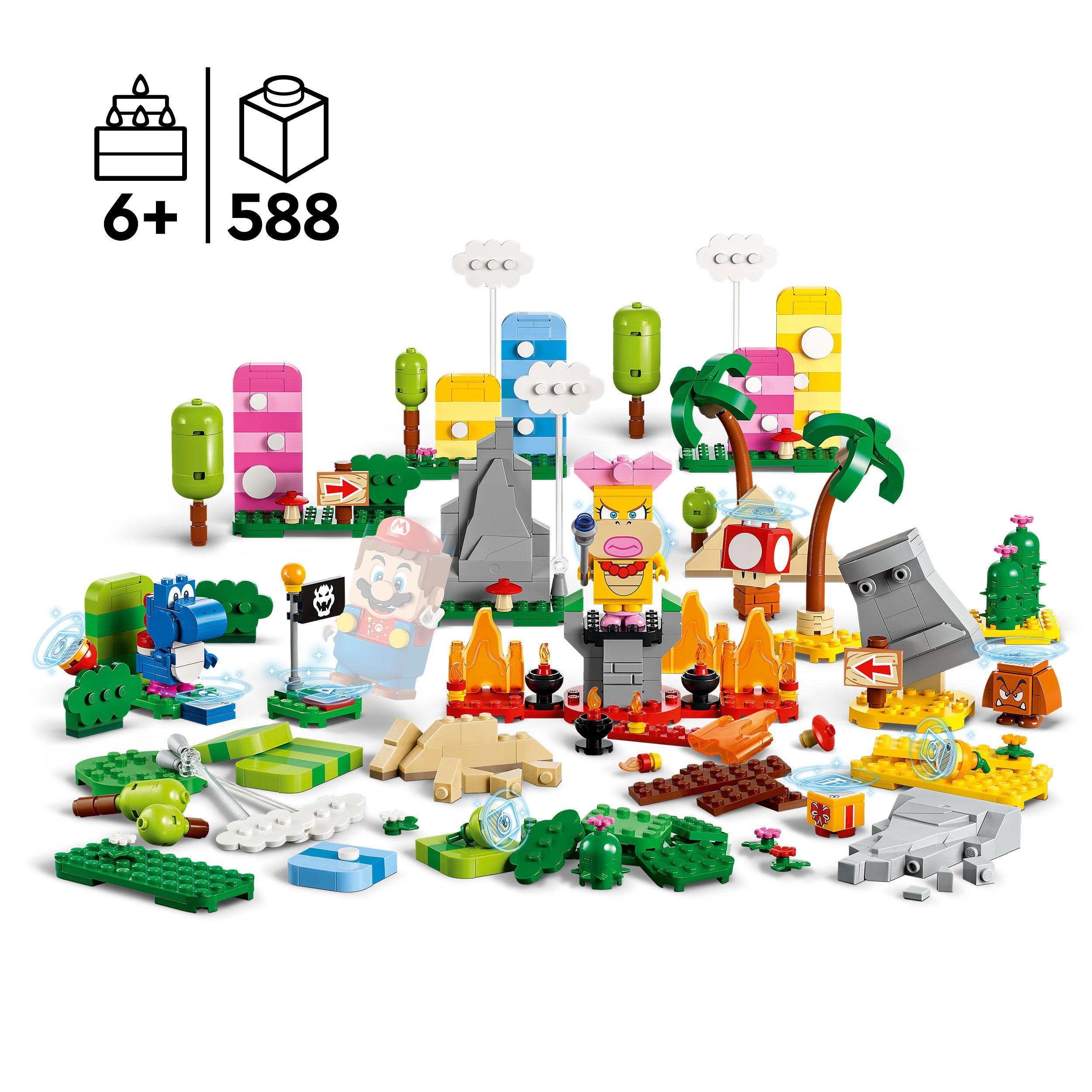 Lego super mario 71418 toolbox creativa, crea livelli con figure, elementi erbosi, desertici e lavici da abbinare agli starter pack - LEGO® Super Mario™, Super Mario