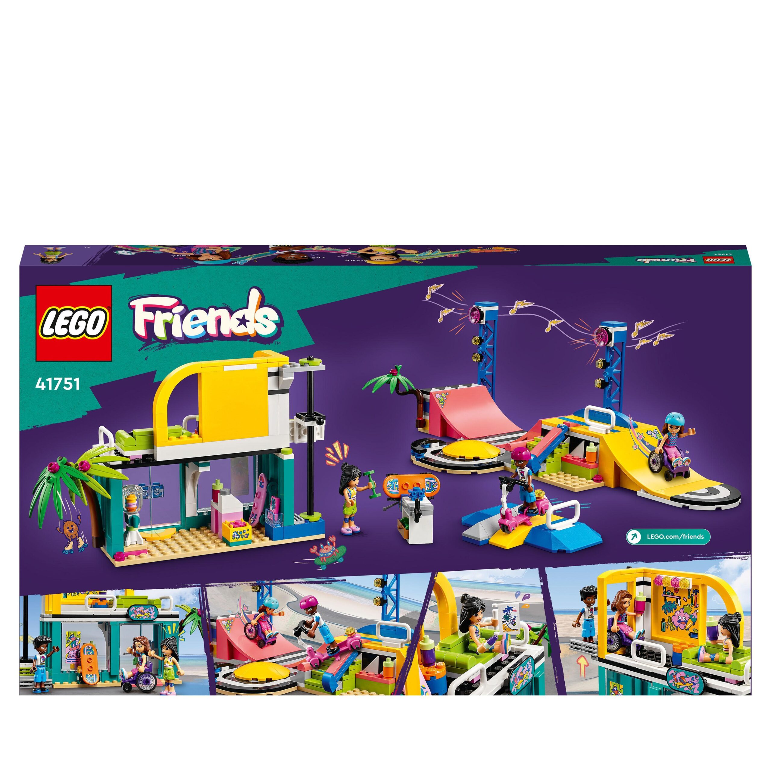 LEGO 41751 Friends Skate Park, Set con Rampa da Skateboard, Giochi per  Bambine e Bambini dai