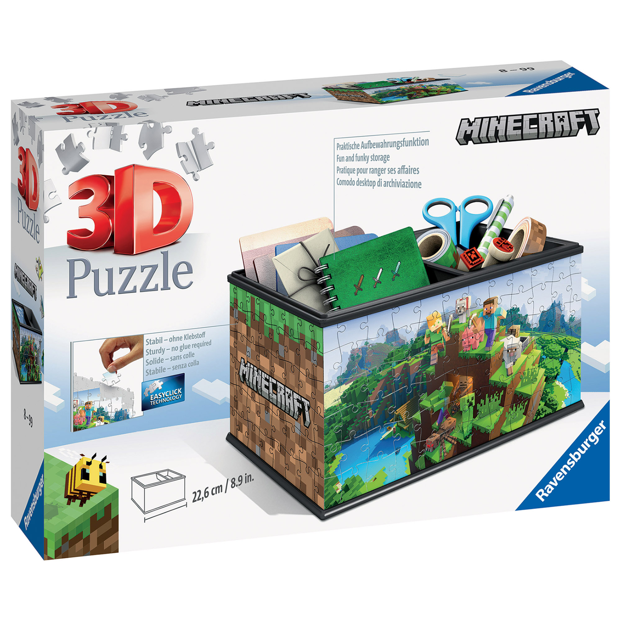Ravensburger - 3d puzzle storage box minecraft, 216 pezzi, 8+ anni - RAVENSBURGER 3D PUZZLE