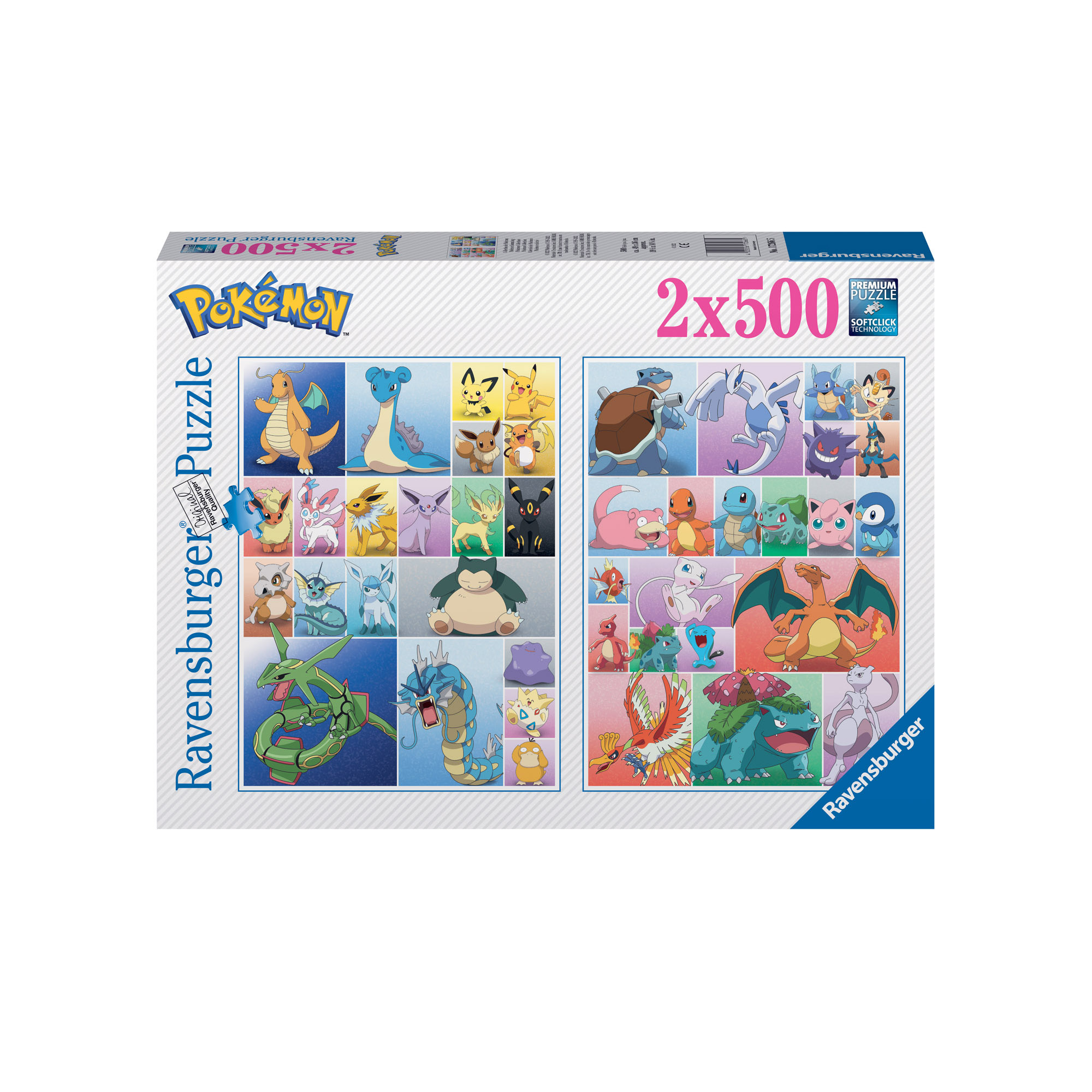 Ravensburger - puzzle pokémon, 2x500 pezzi, puzzle adulti - POKEMON, RAVENSBURGER