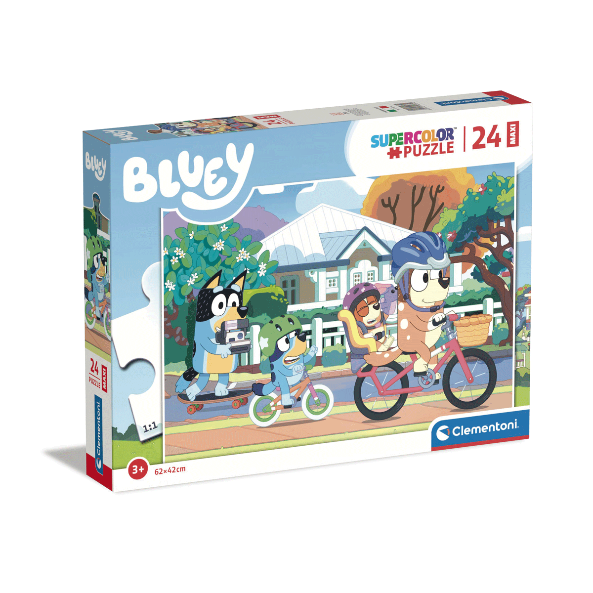 Clementoni - supercolor puzzle - bluey - puzzle bambini 24 maxi pezzi - 