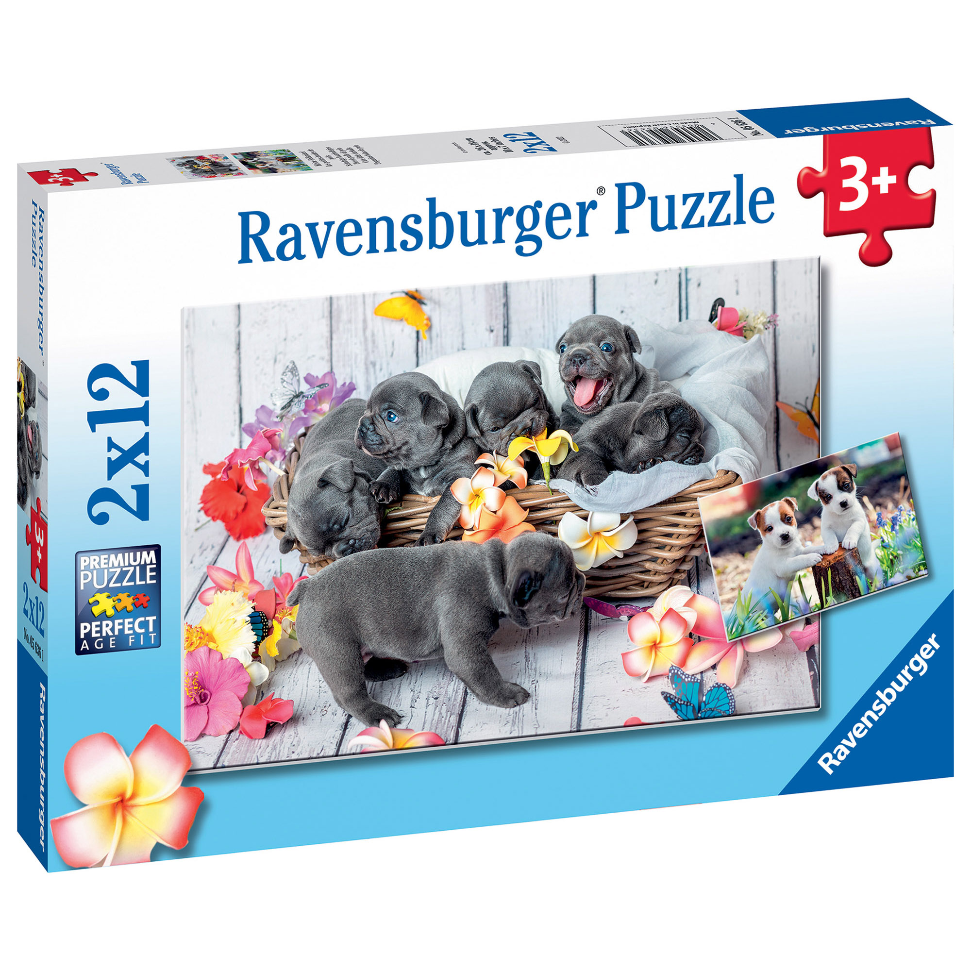 Ravensburger - puzzle piccole palle di pelo, collezione 2x12, 2 puzzle da 12 pezzi, età raccomandata 3+ anni - RAVENSBURGER