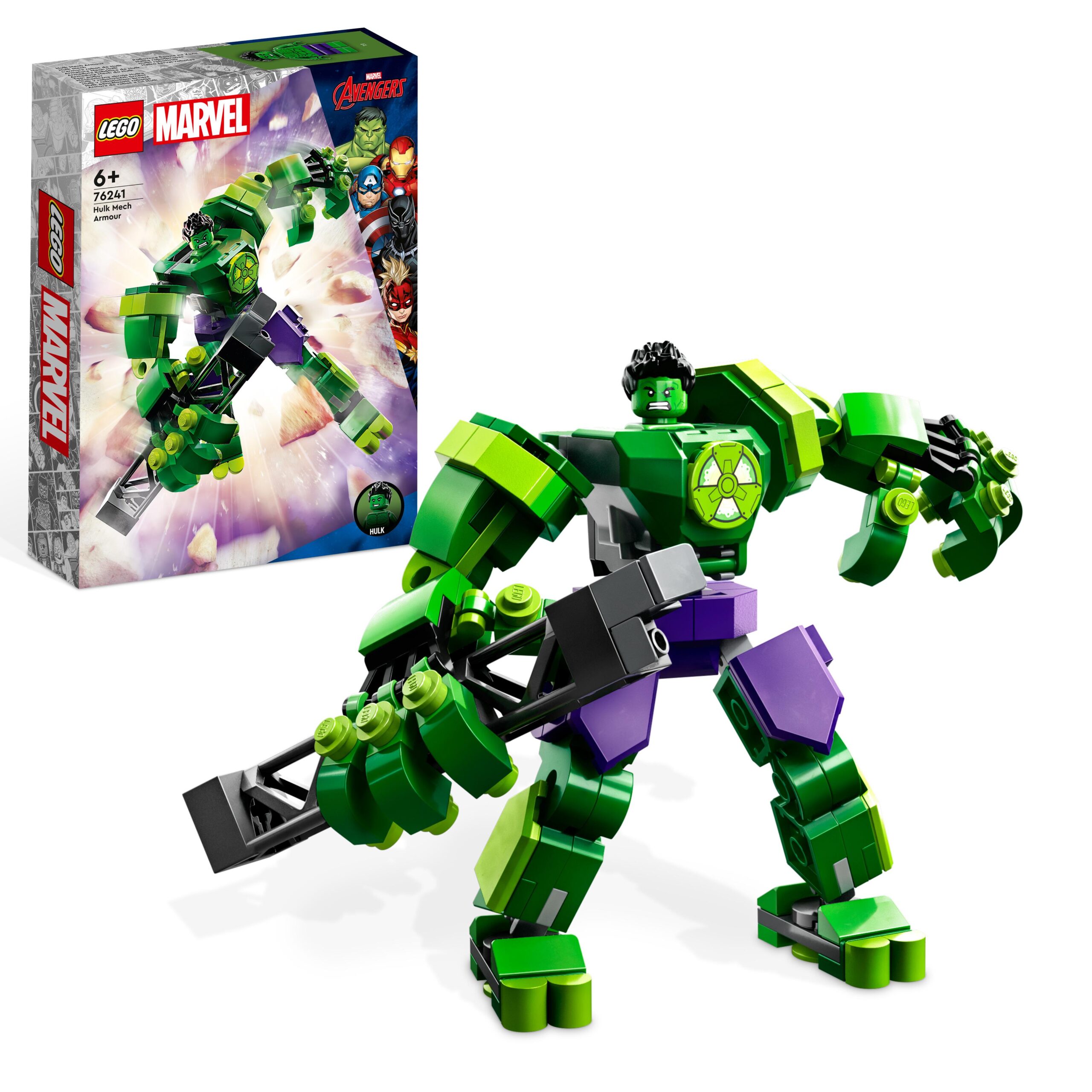 Lego marvel 76241 armatura mech hulk, set action figure supereroe avengers, giochi per bambini dai 6 anni, idea regalo - LEGO SUPER HEROES, Avengers