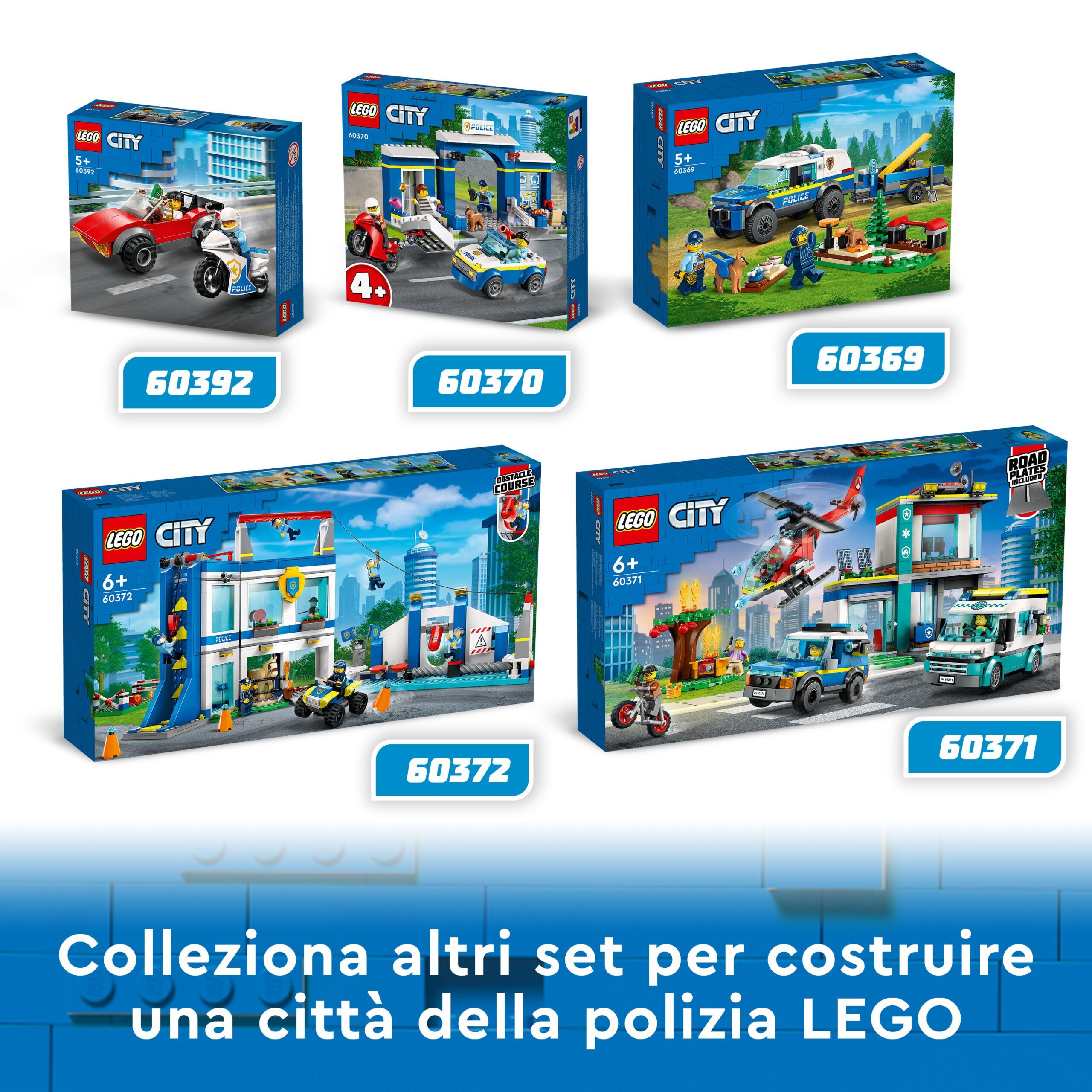 Lego city 60369 addestramento cinofilo mobile con suv macchina polizia giocattolo e rimorchio, 2 animali, giochi per bambini - LEGO CITY