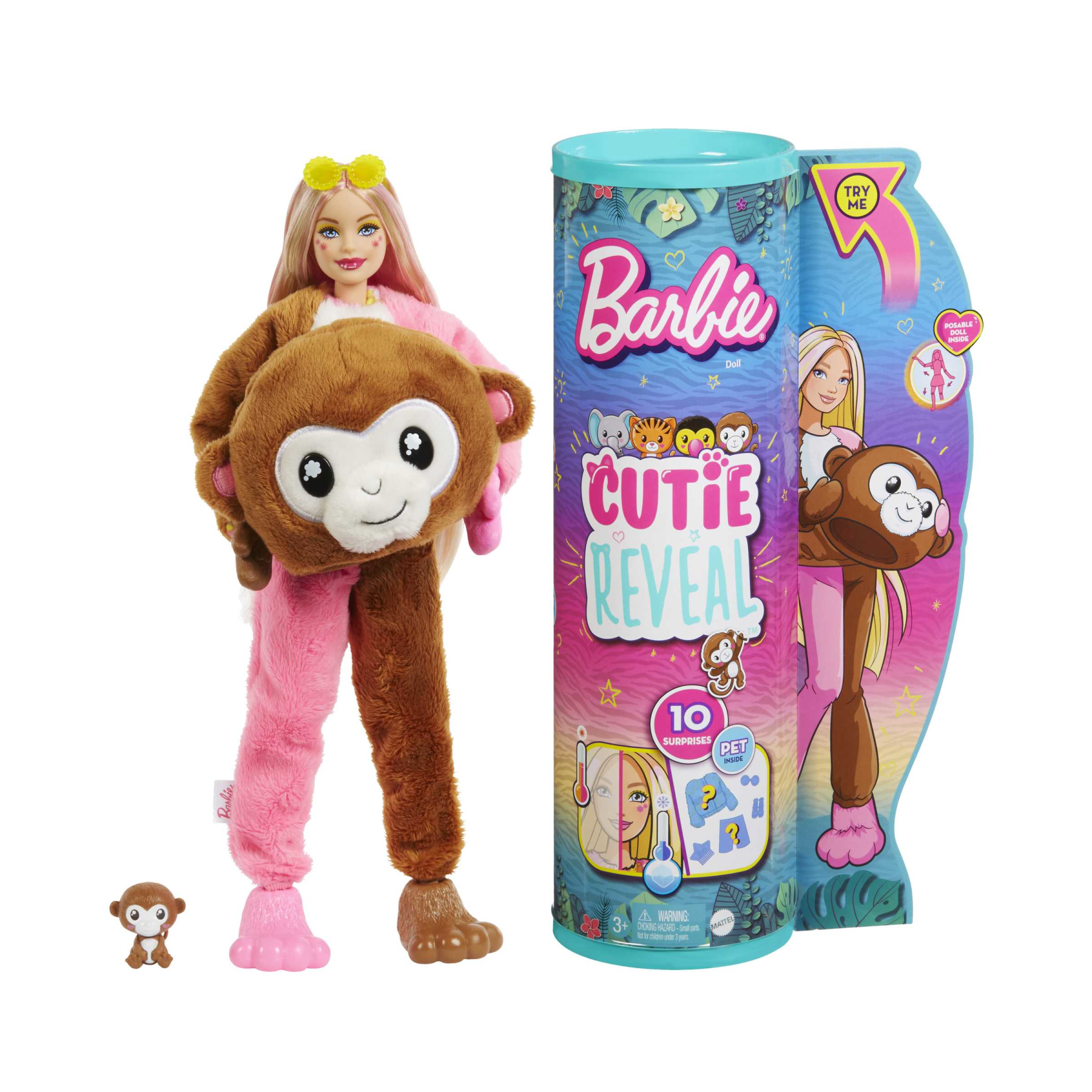 barbie pop! reveal serie frutta bambola, tema limonata di fragole con 8  sorprese tra cui cucciolo e accessori slim - Toys Center