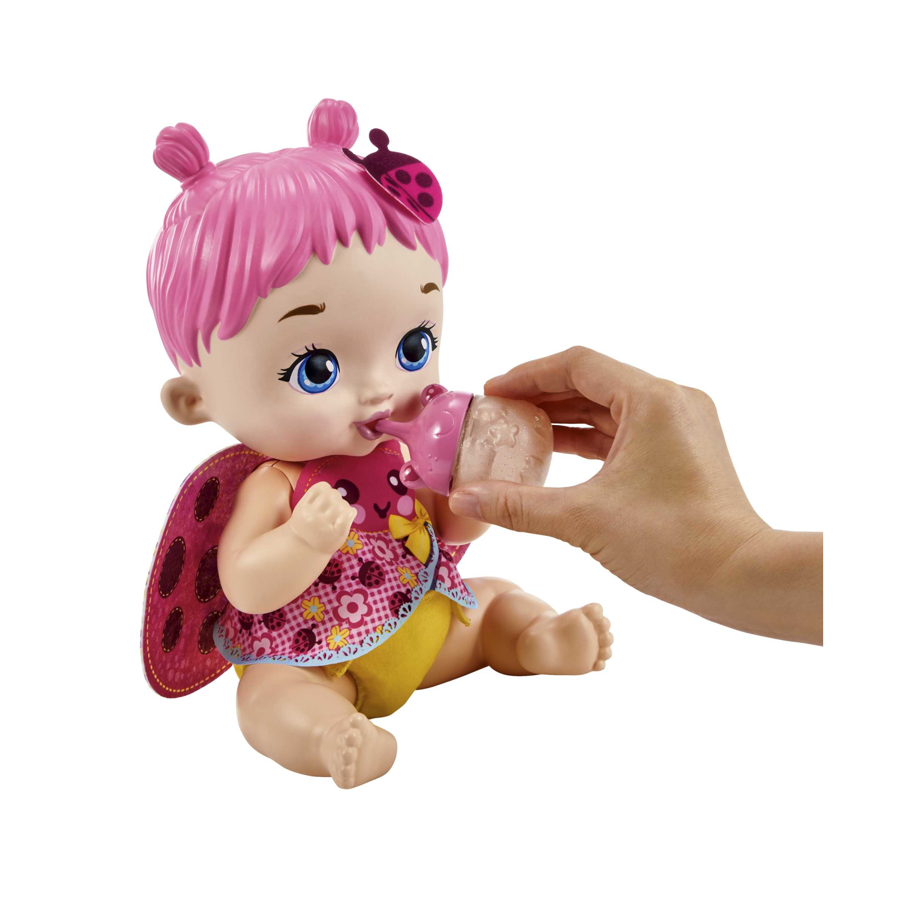 My garden baby - bambola junior coccinella con ali soffici e dolce profumo floreale, con un pannolino riutilizzabile, biberon e accessori, giocattolo per bambini, 3+ anni, hmx27 - MY GARDEN BABY