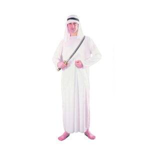 Costume completo bianco da arabo, adulto taglia unica - 