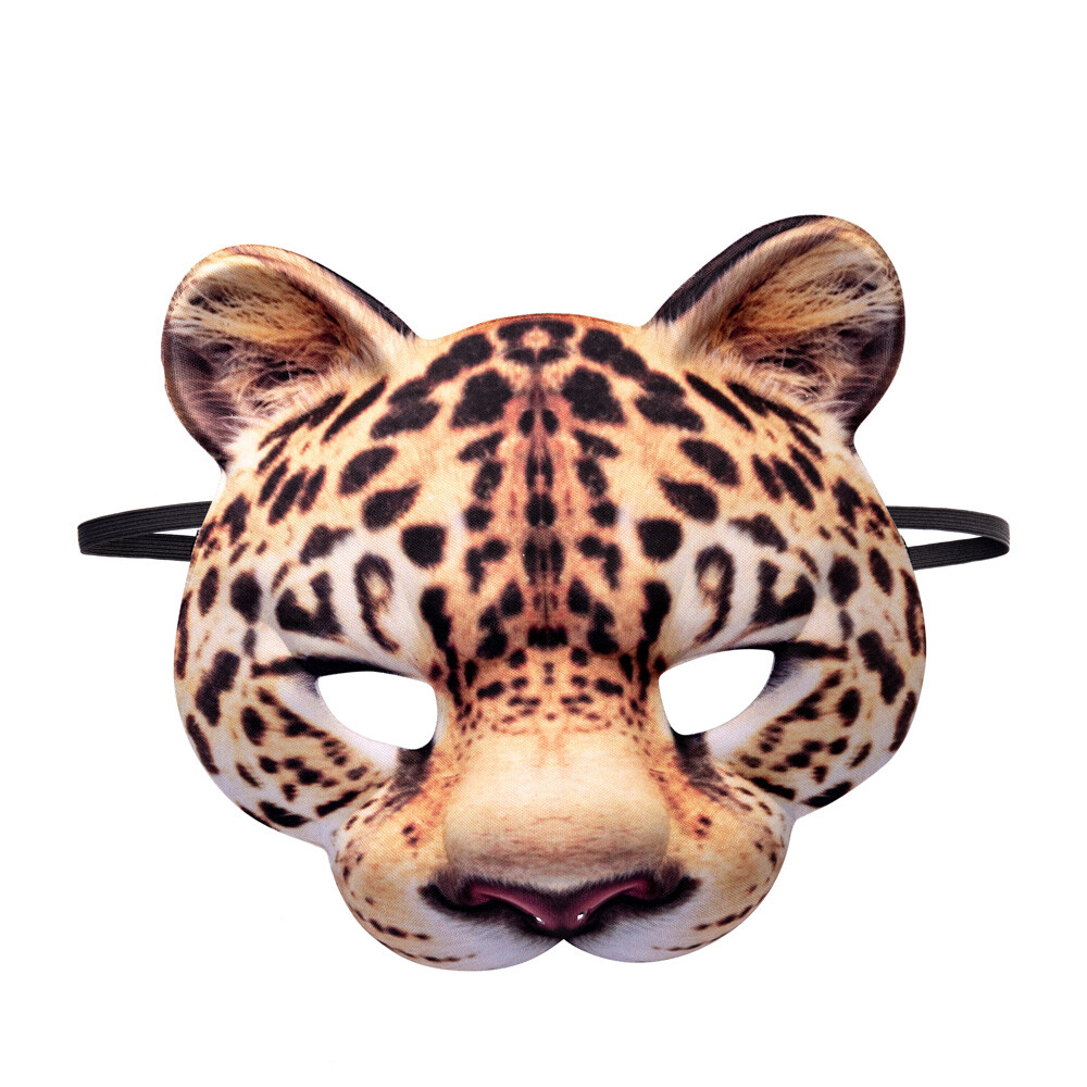 Maschera leopardo in tessuto su cartoncino di carnival toys - 