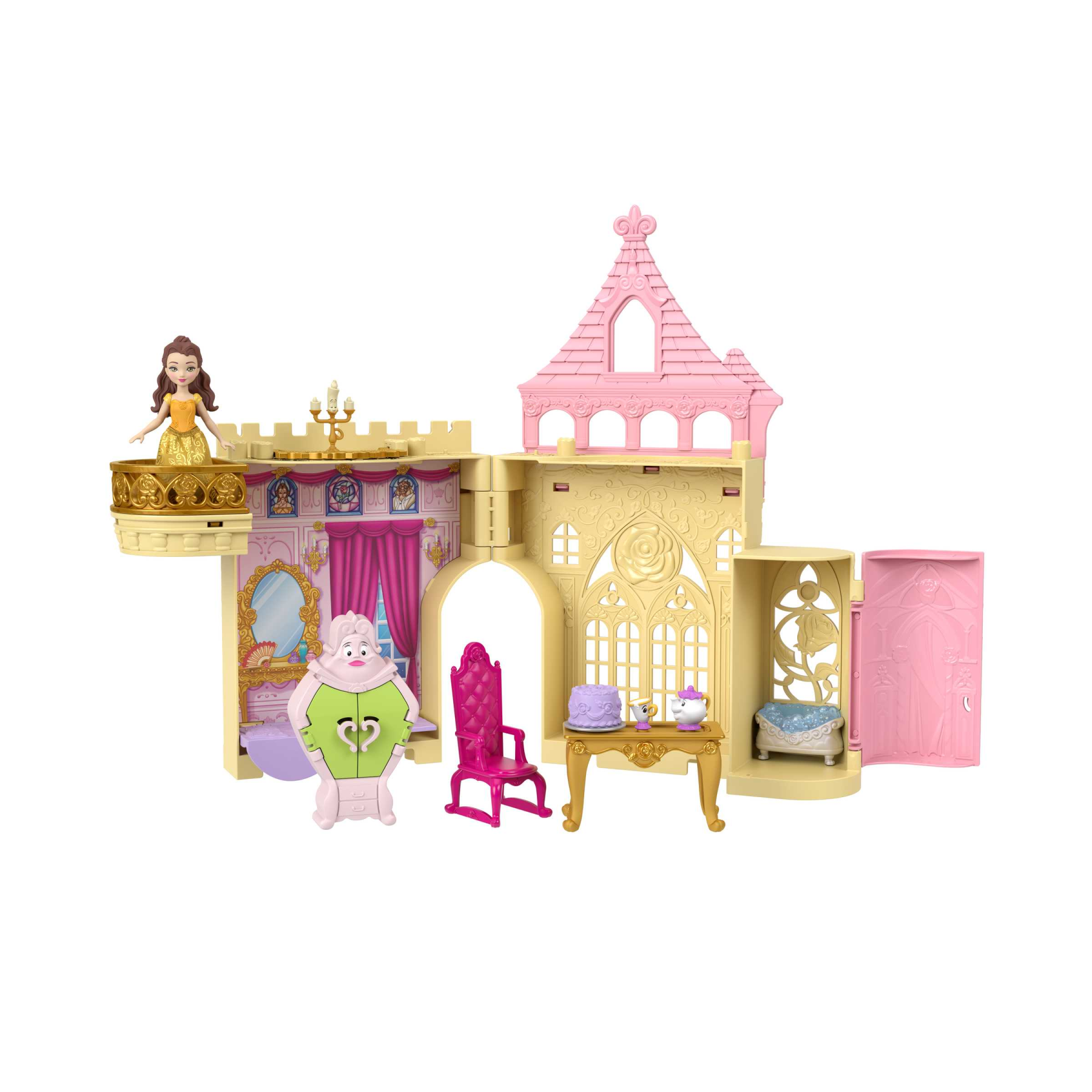 Disney princess - set componibili il castello di belle, playset