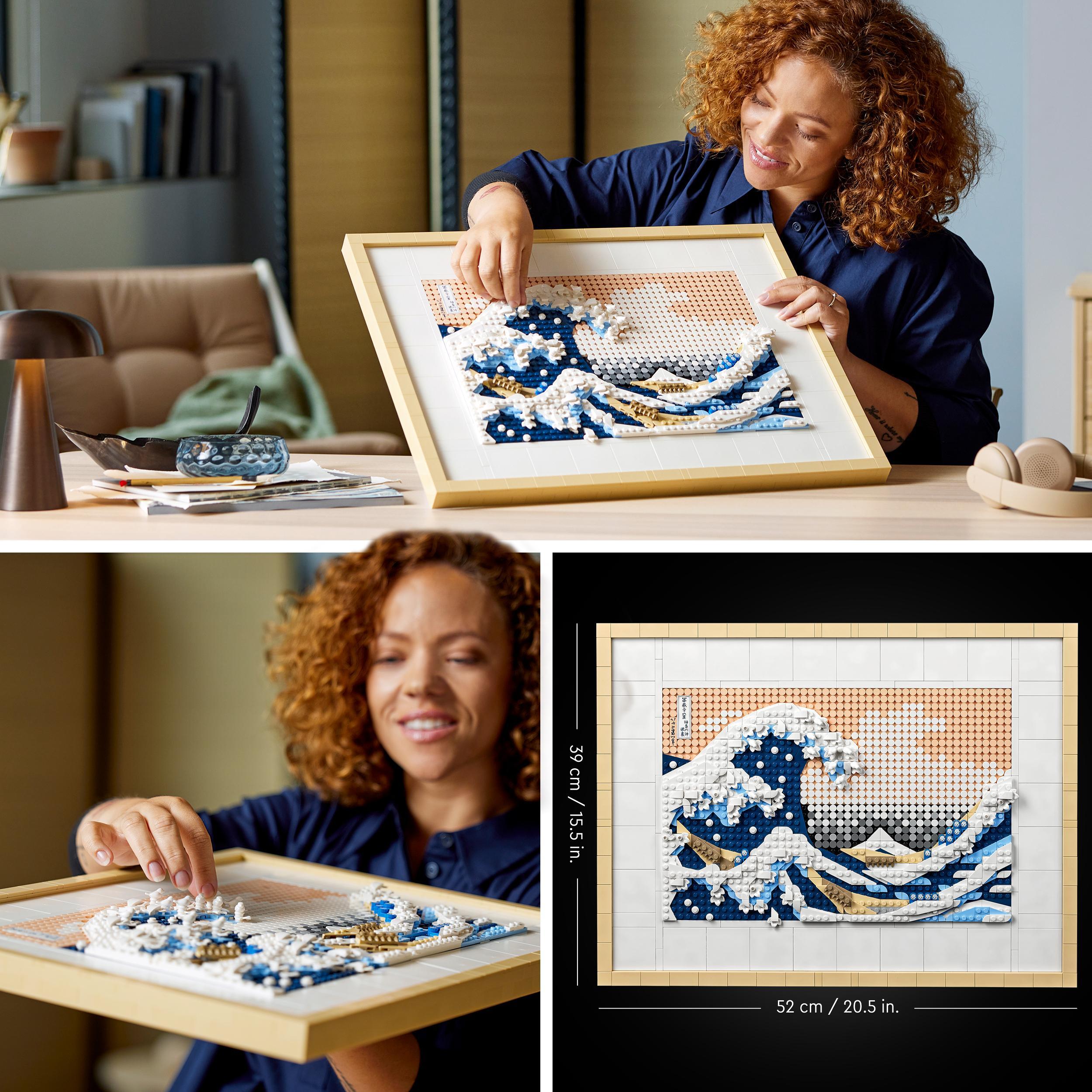 Lego art 31208 hokusai - la grande onda, hobby creativi per adulti fai da te,  decorazioni casa, quadri soggiorno, idee regalo - Toys Center