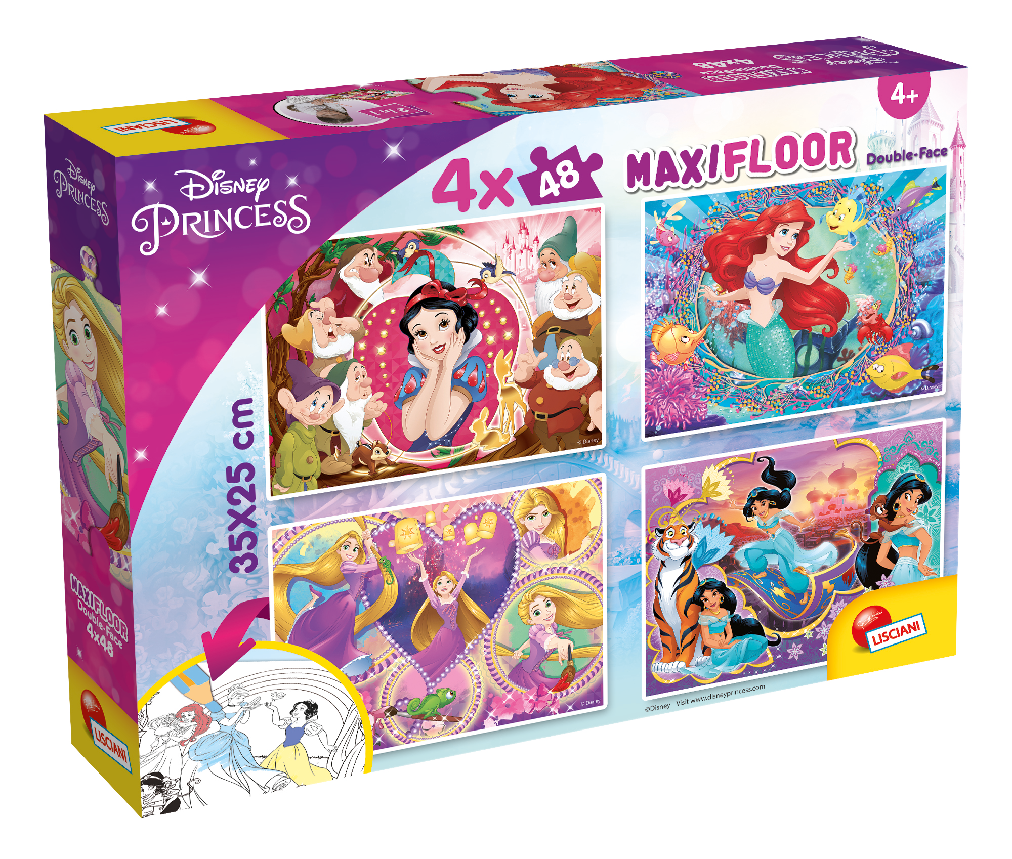Disney puzzle maxifloor 4 x 48 princess - DISNEY PRINCESS, LISCIANI