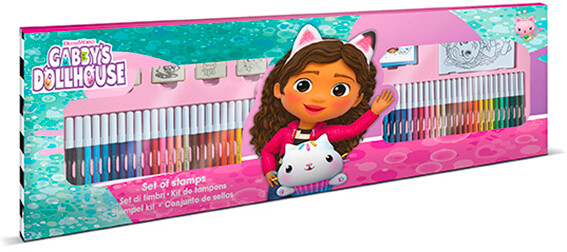 Multiprint - set 4 timbri per bambini e 60 pennarelli colorati - Toys Center
