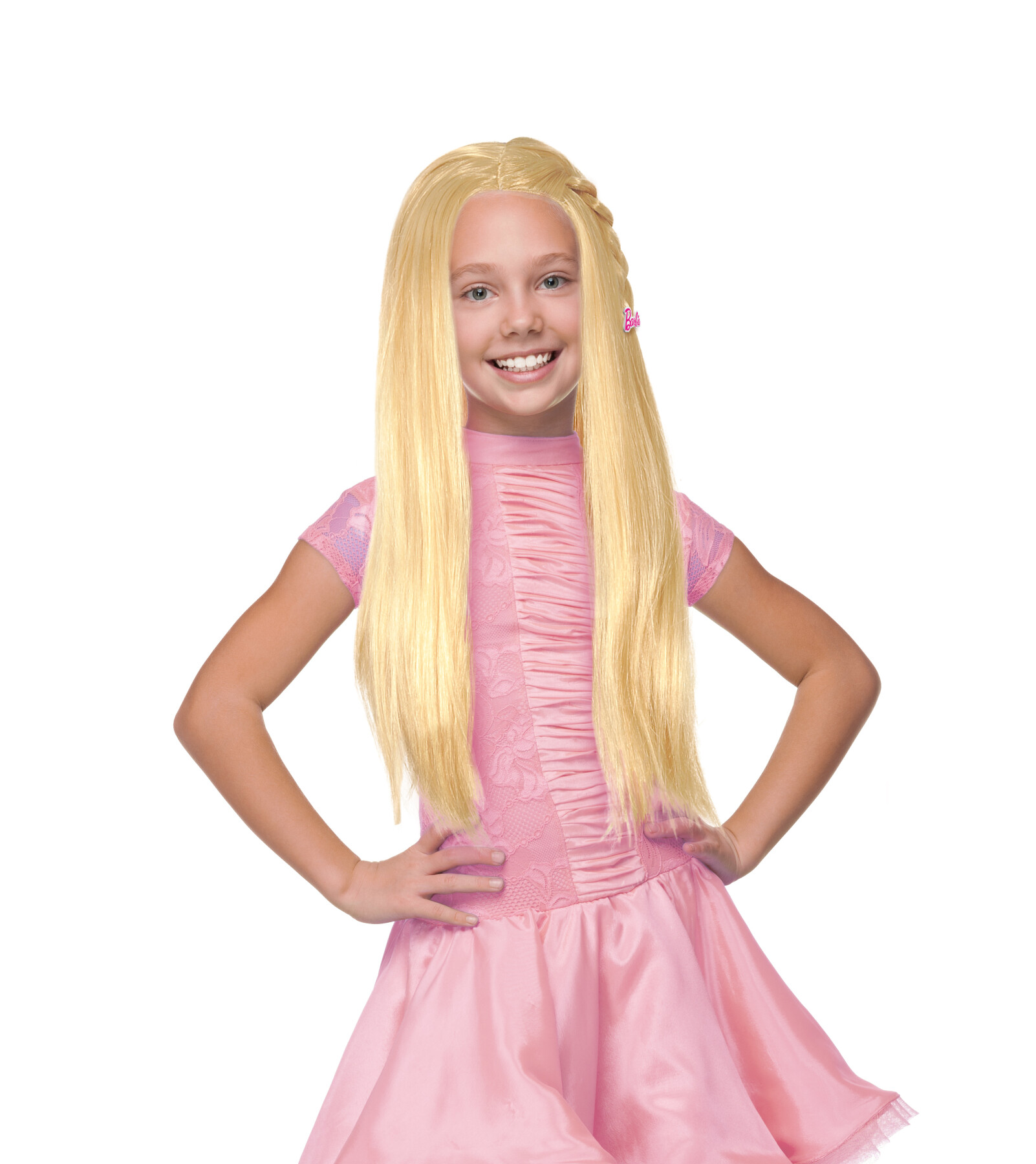 Parrucca barbie con treccia laterale e molletta con logo barbie - Toys  Center
