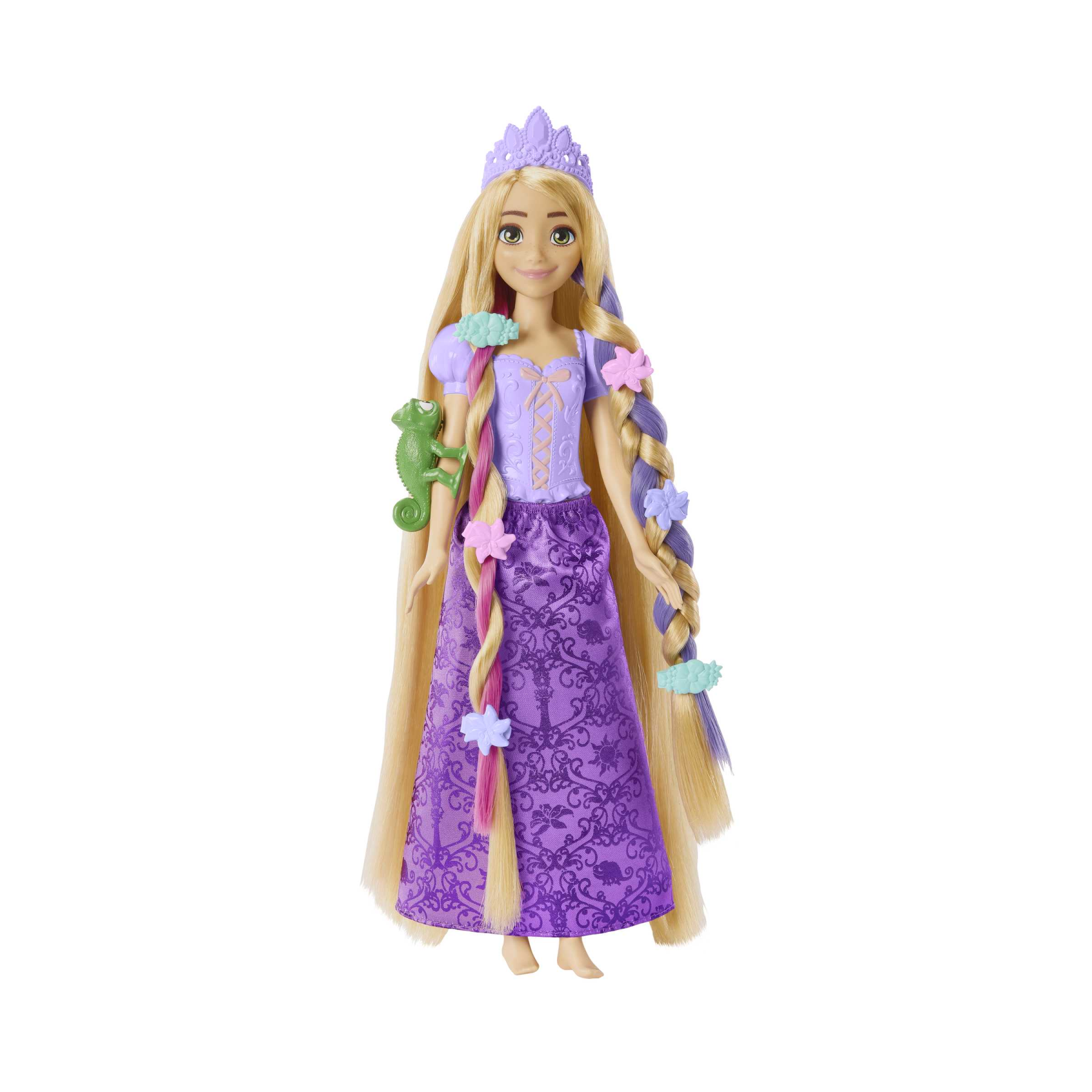 Disney princess - rapunzel chioma magica, bambola con lunghissimi capelli cambia-colore e accessori, giocattolo per bambini, 3+ anni, hlw18 - DISNEY PRINCESS