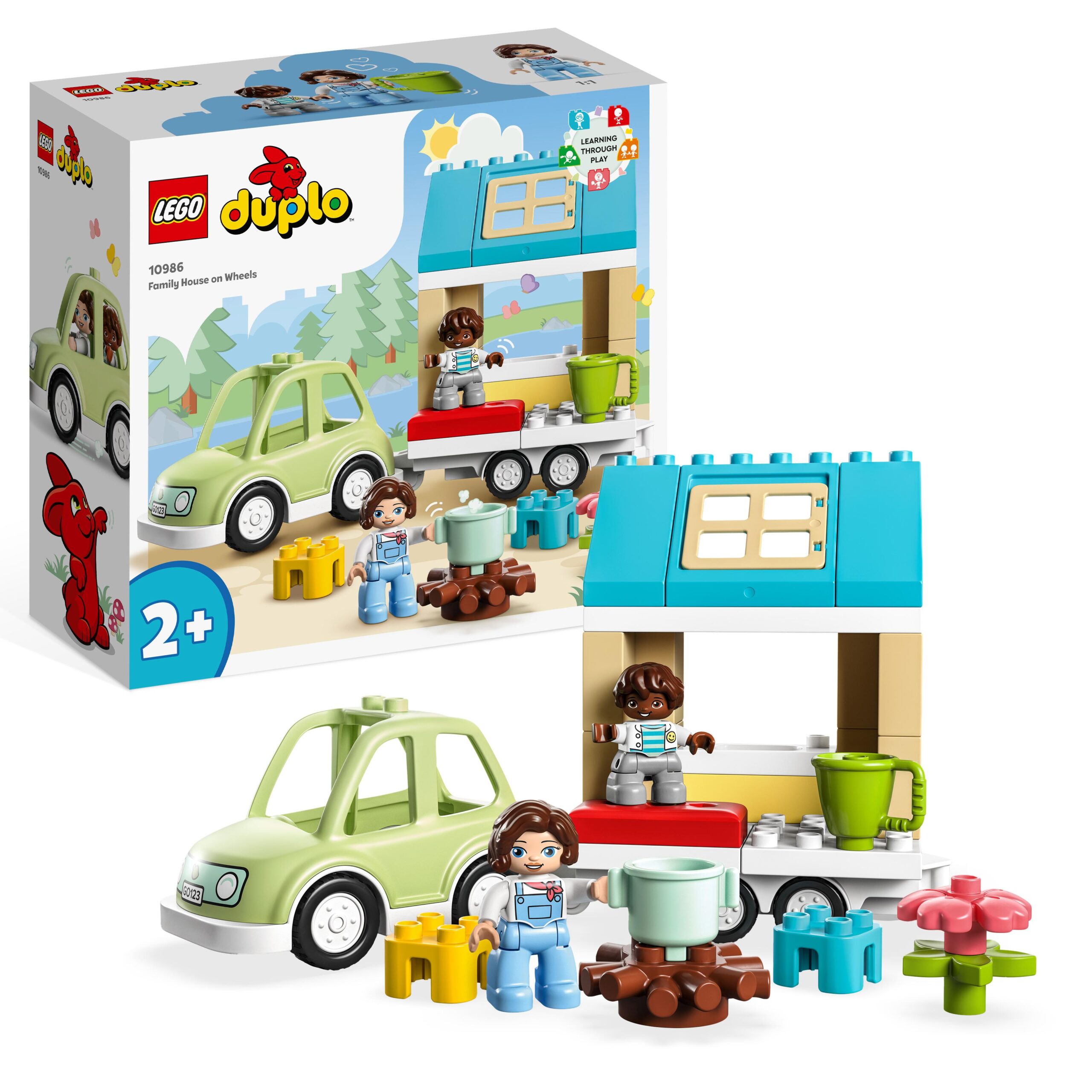 Lego duplo town 10986 casa su ruote, set da campeggio con mattoncini grandi, macchina giocattolo per bambini dai 2 anni - LEGO DUPLO