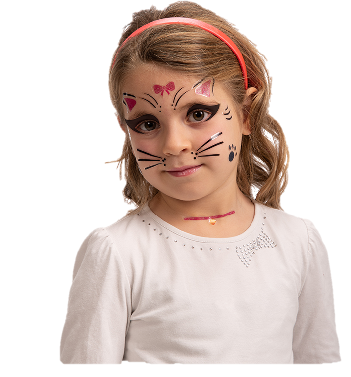 Cartella decorazioni adesive viso in busta su cartoncino - 